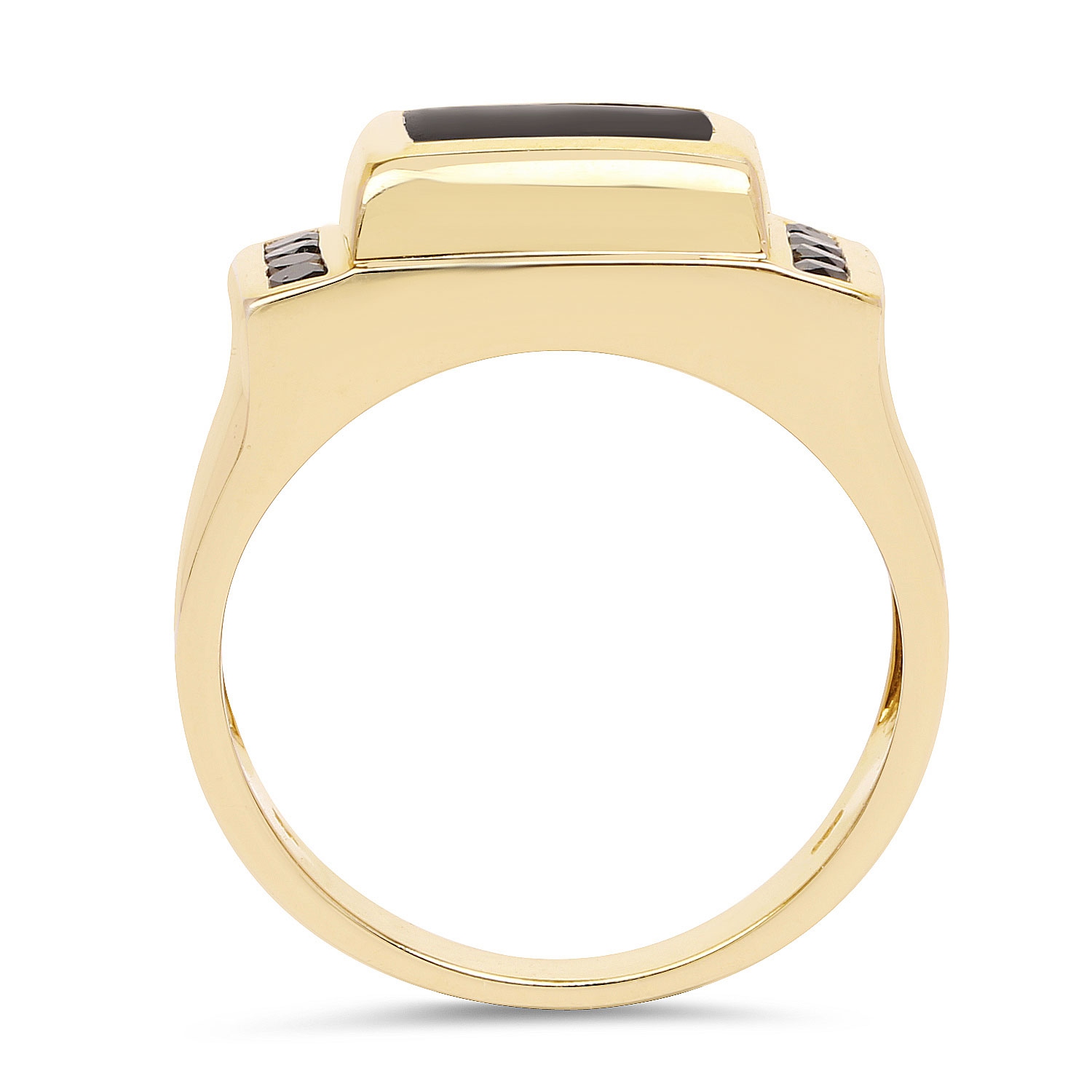 2.14 ct Genuine Black Onyx and Black Diamond .925 Sterling Silver Ring