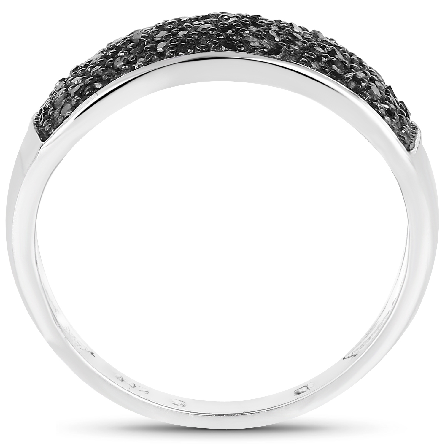 0.43 ct. Genuine Black Diamond .925 Sterling Silver Ring