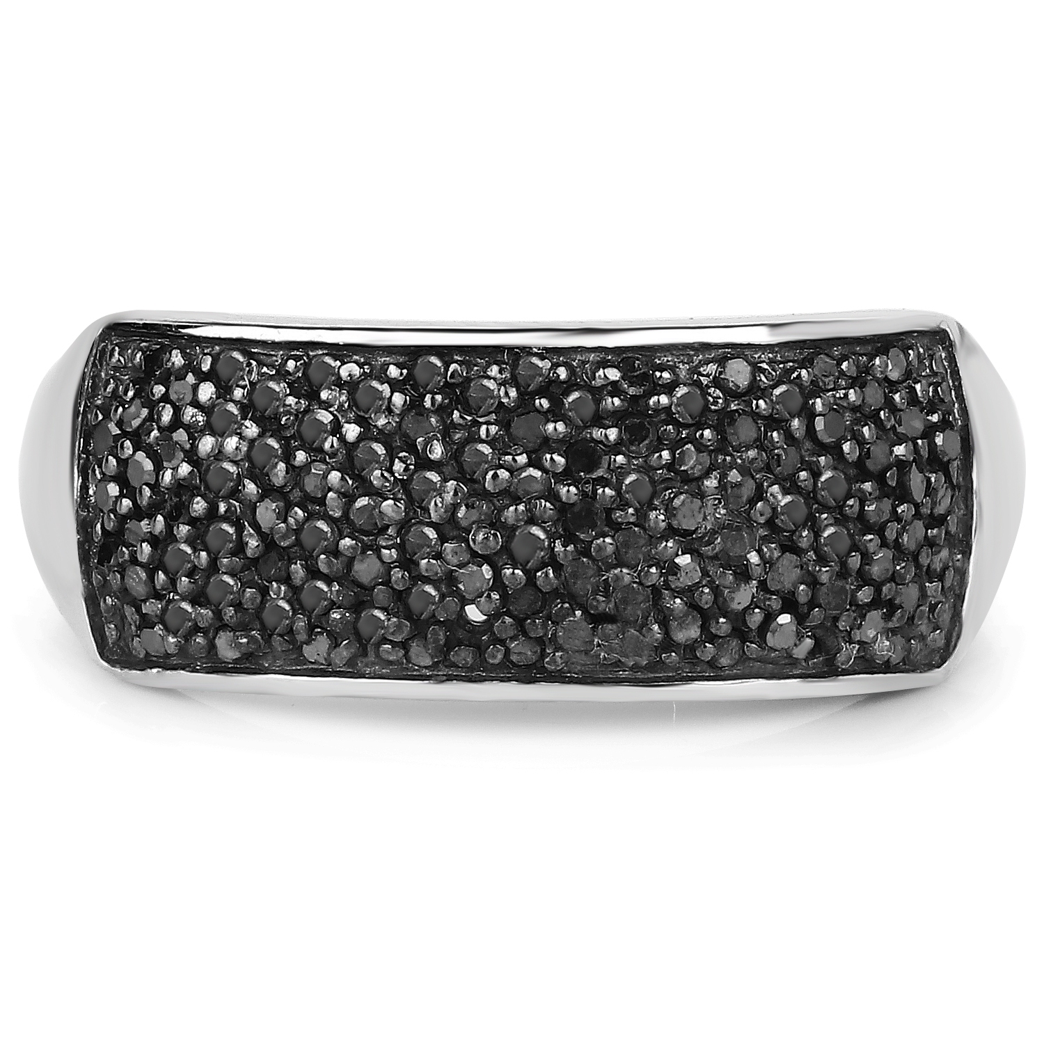 0.43 ct. Genuine Black Diamond .925 Sterling Silver Ring