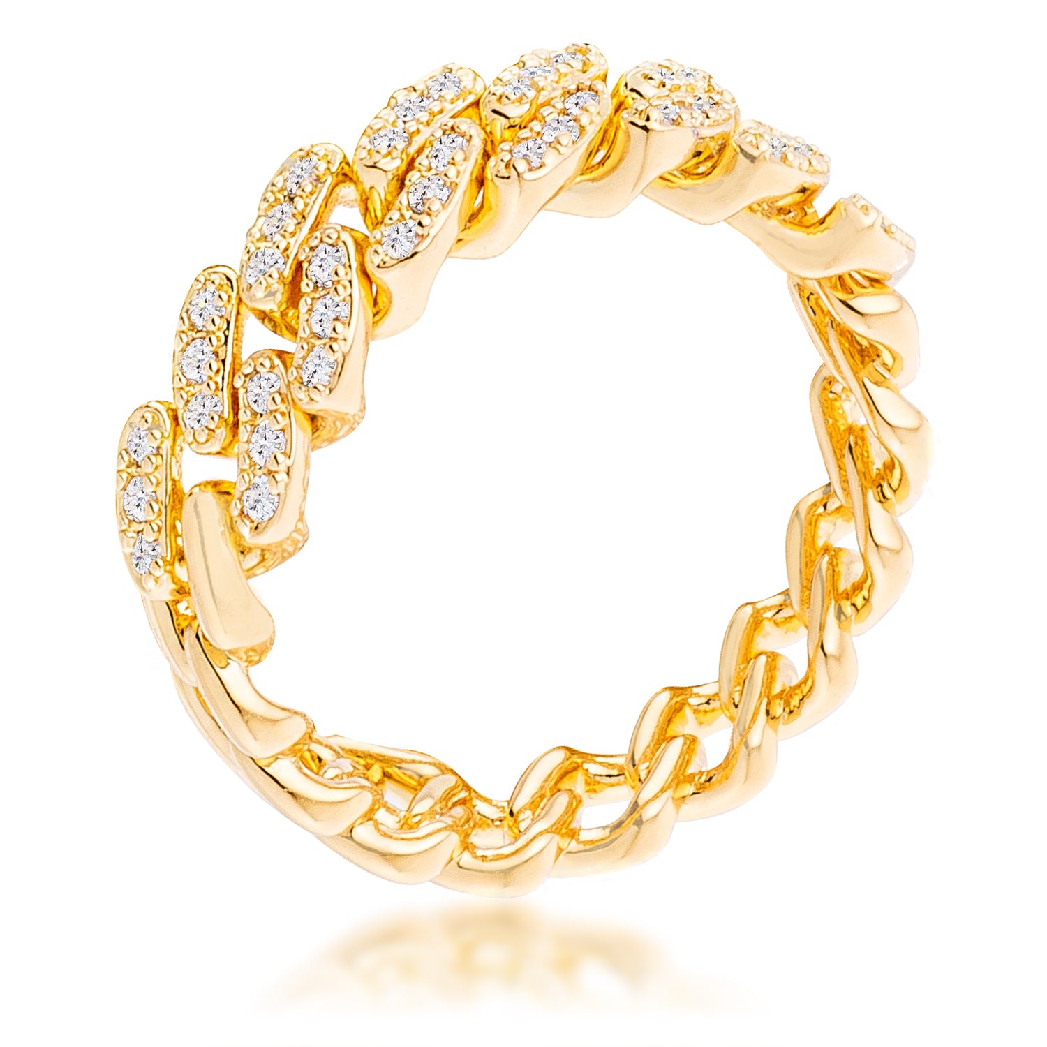 CZ Round Cut Flexible Chain Ring