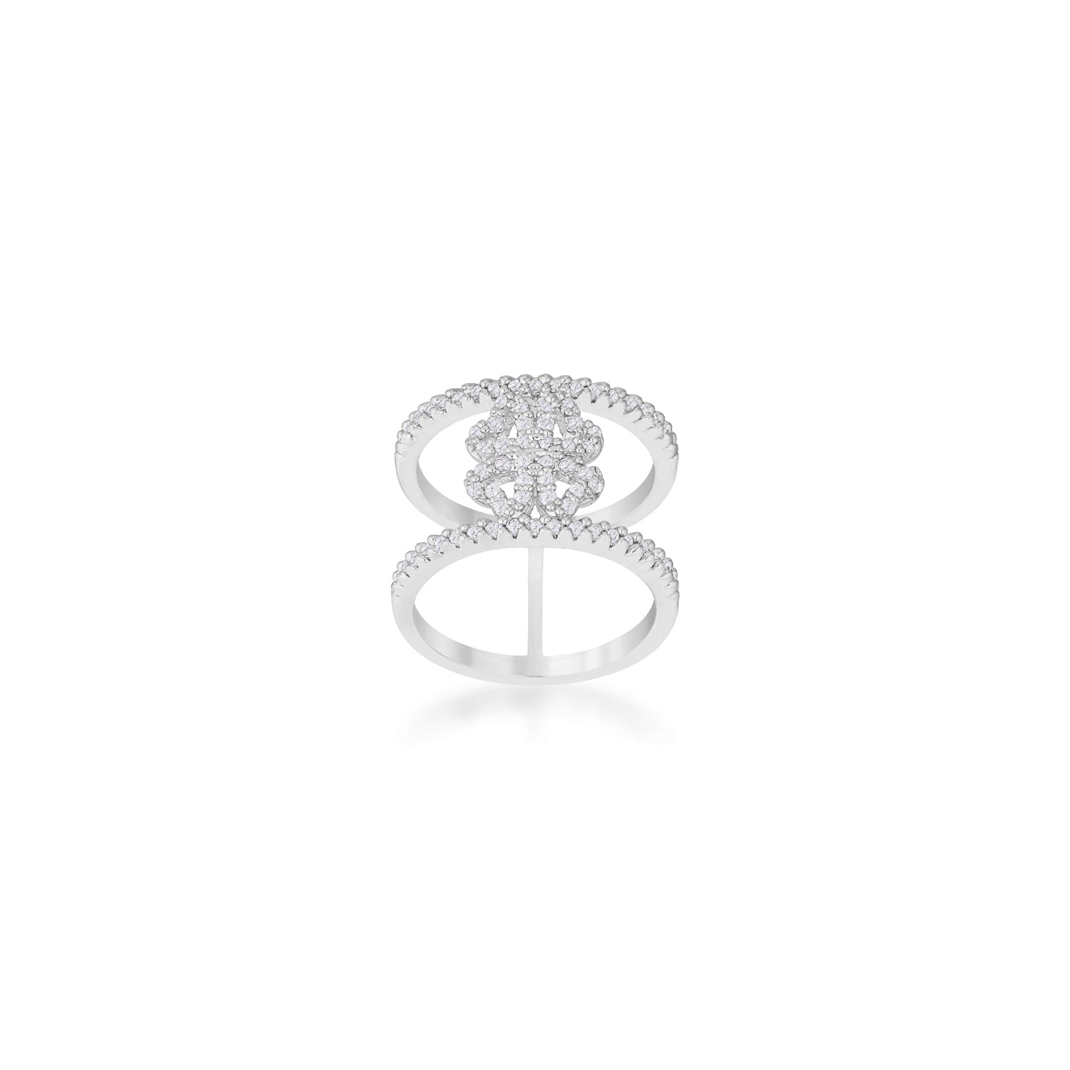 0.4ct CZ Delicate Floral Wrap Ring