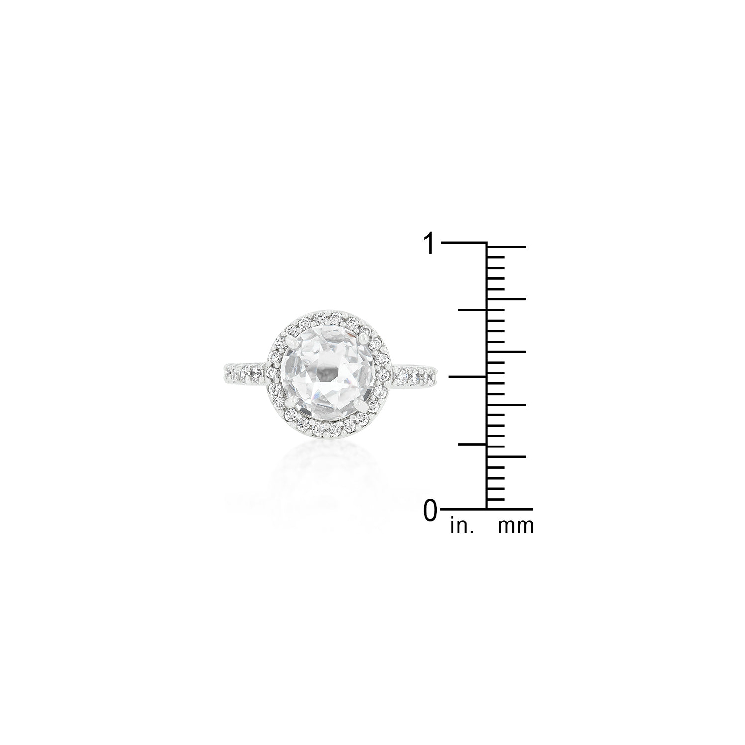 Halo Style Faceted Engagement Ring