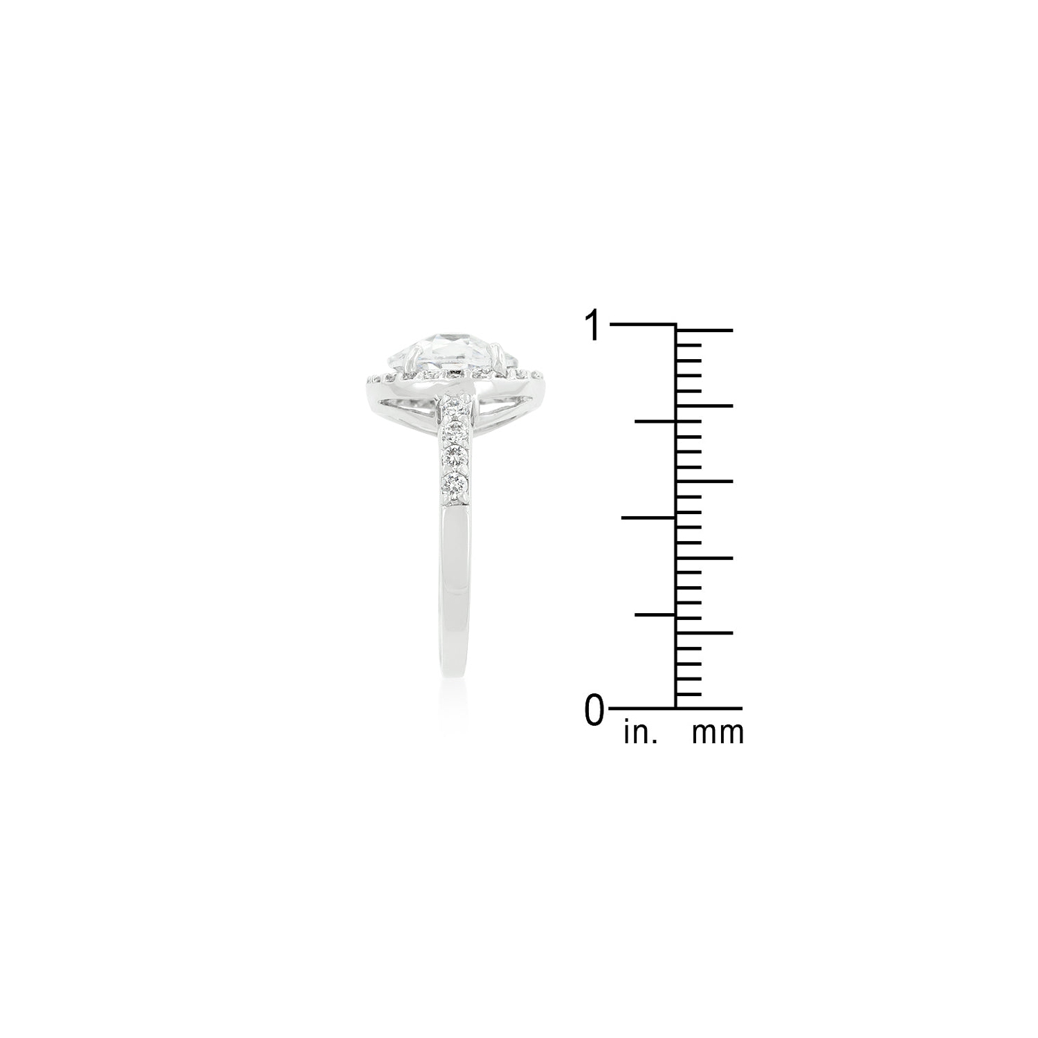 Halo Style Faceted Engagement Ring