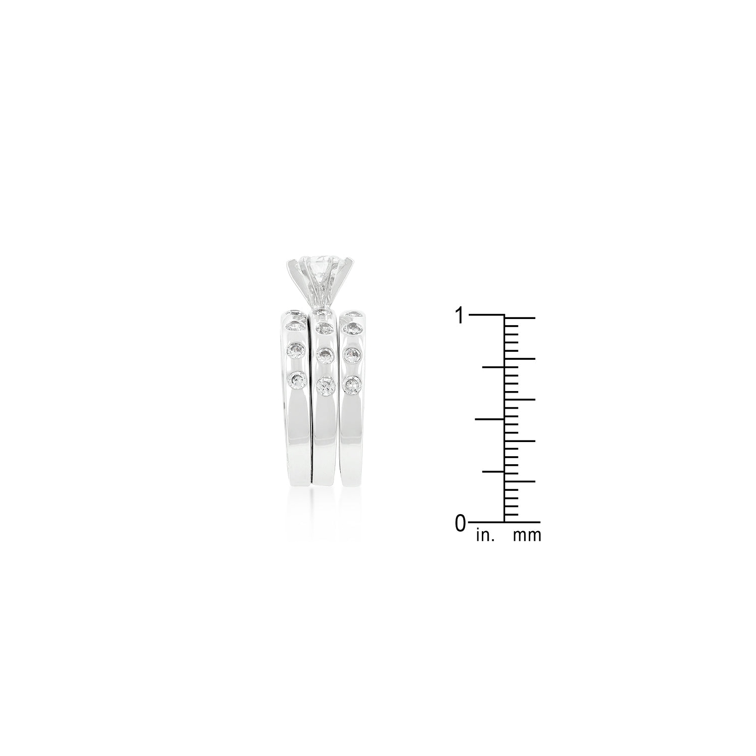 Bezel Set Engagement Ring Set