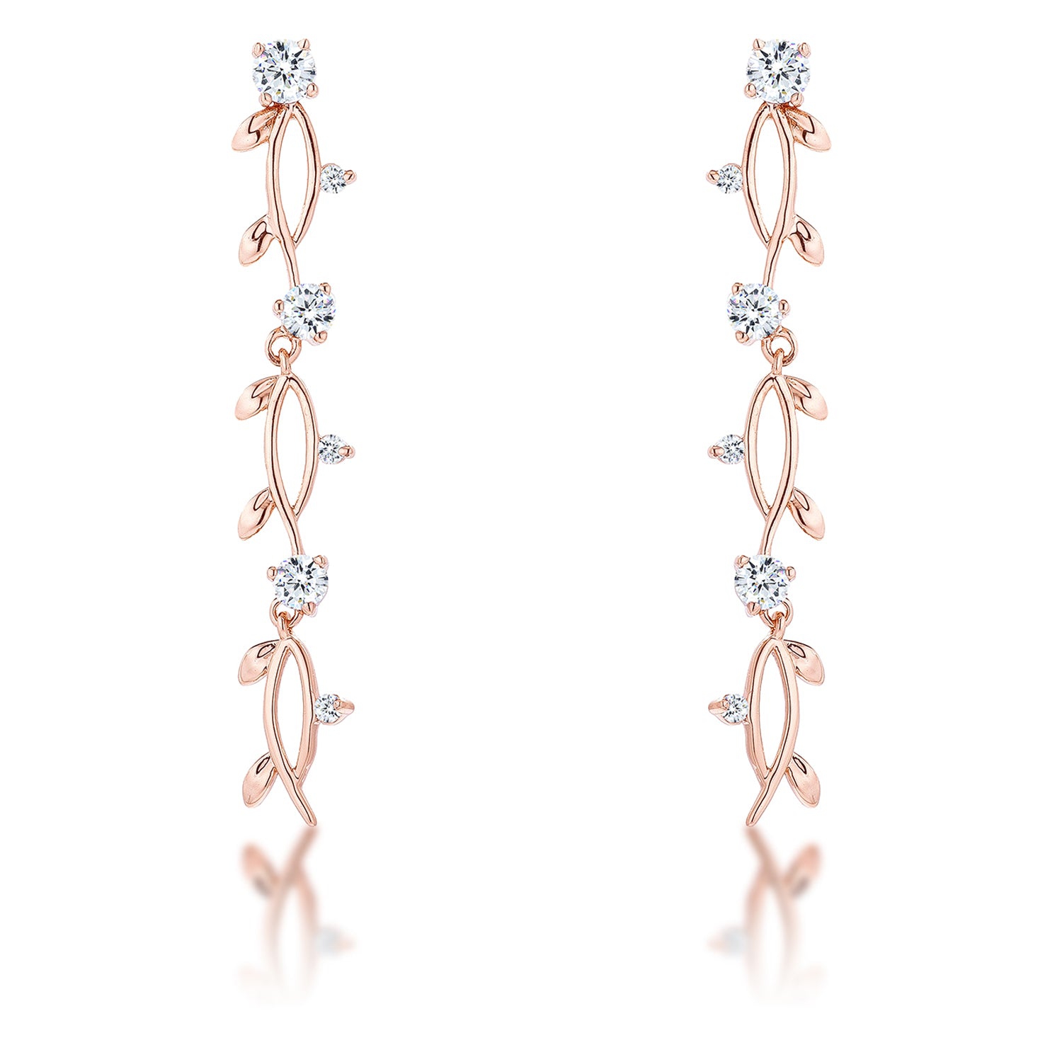 1.1Ct Vine Design Plated Earrings