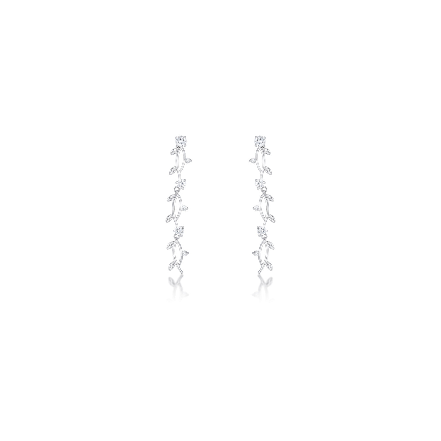 1.1Ct Vine Design Plated Earrings