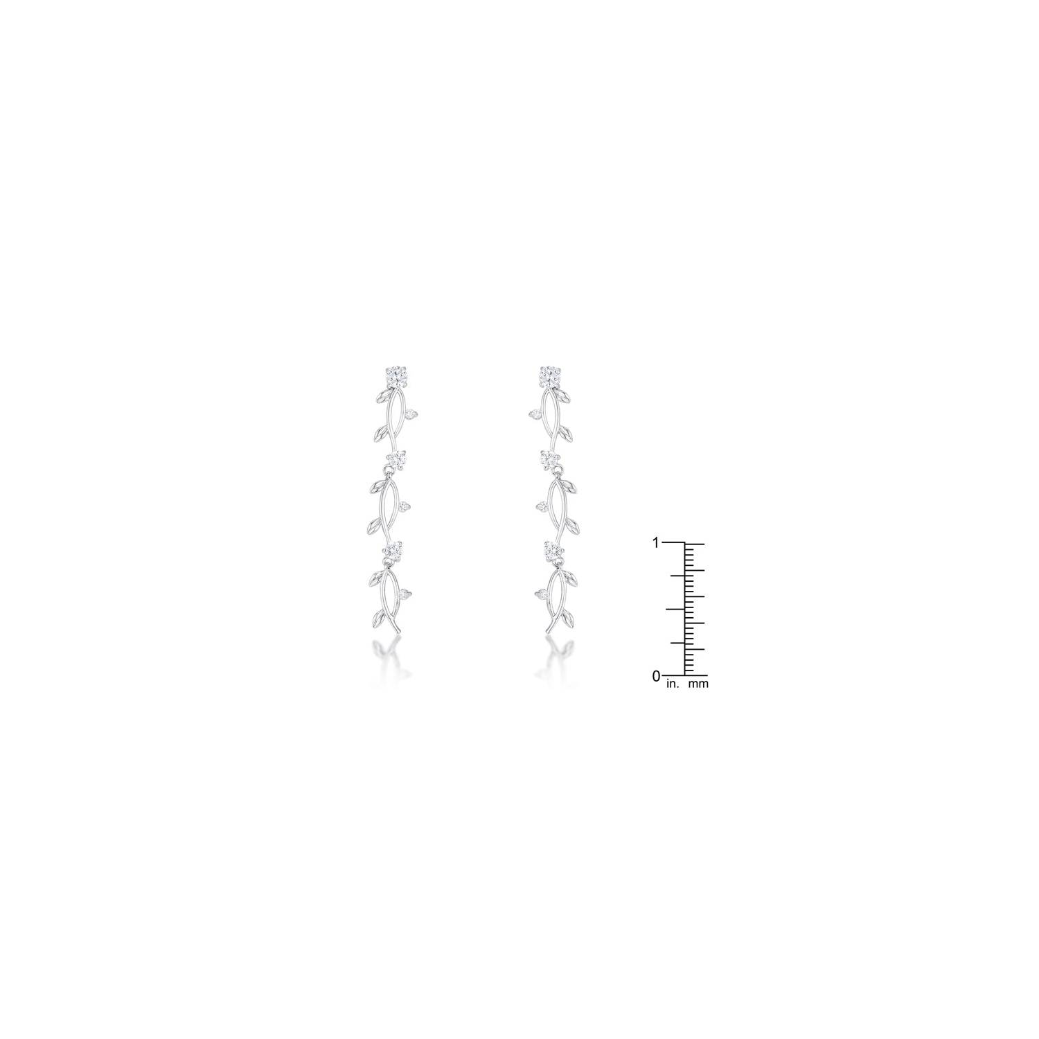 1.1Ct Vine Design Plated Earrings