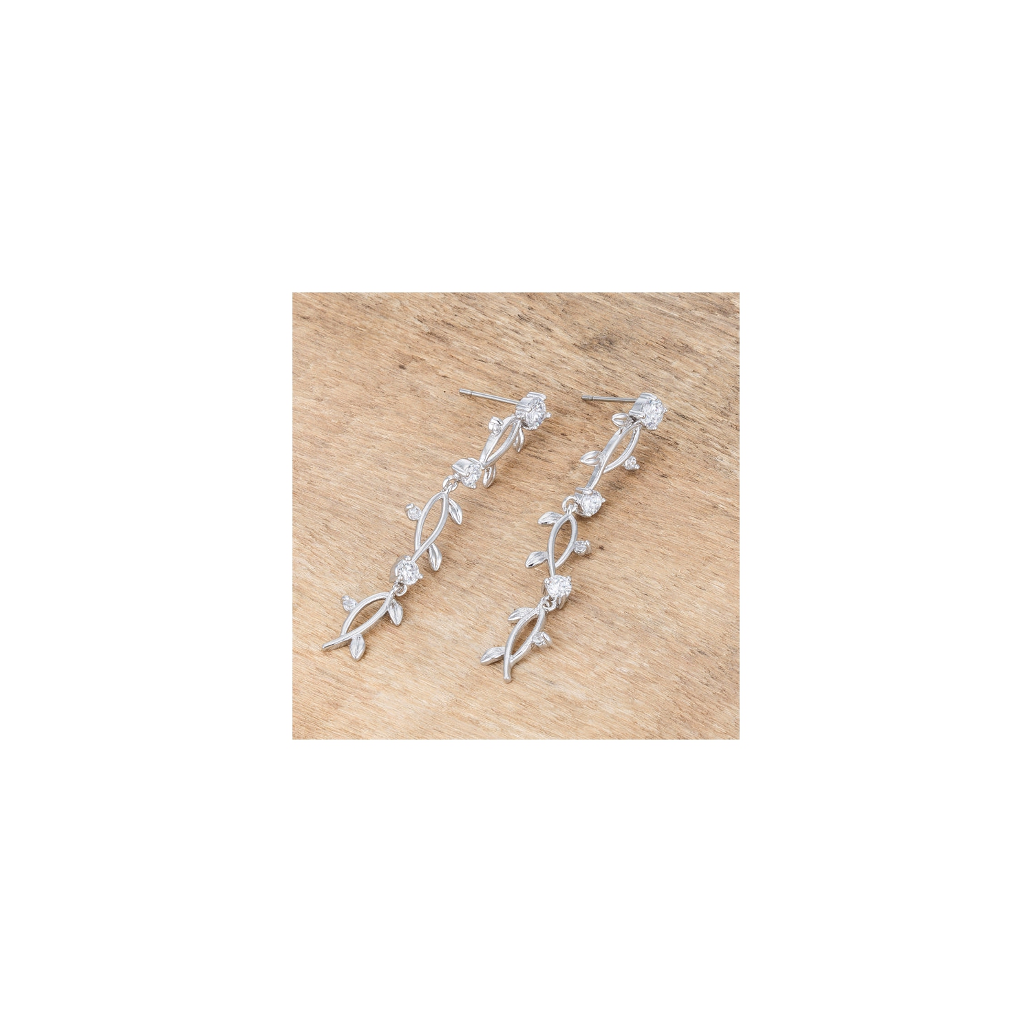 1.1Ct Vine Design Plated Earrings