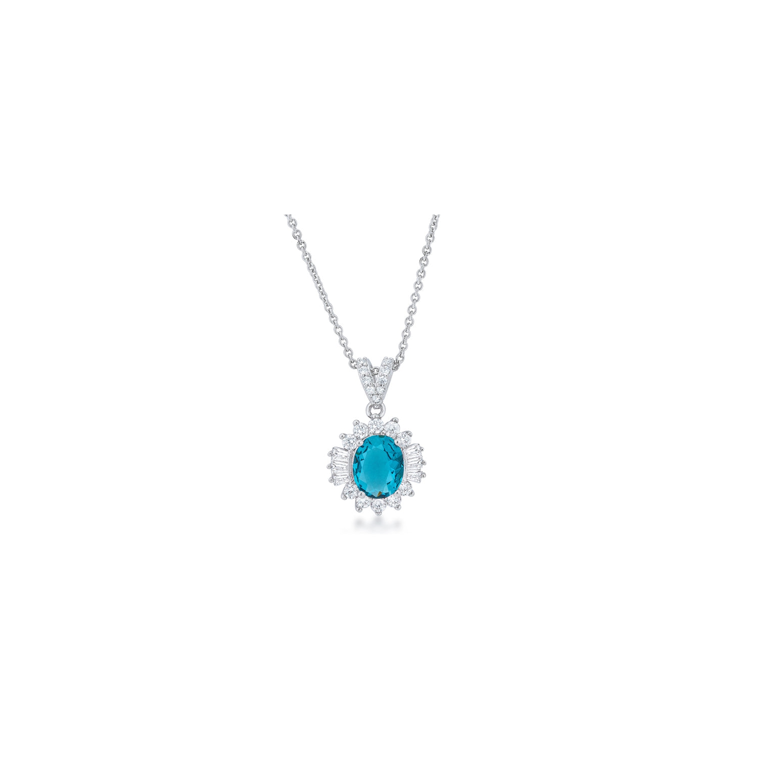 Chrisalee 3.2ct CZ Classic Drop Necklace