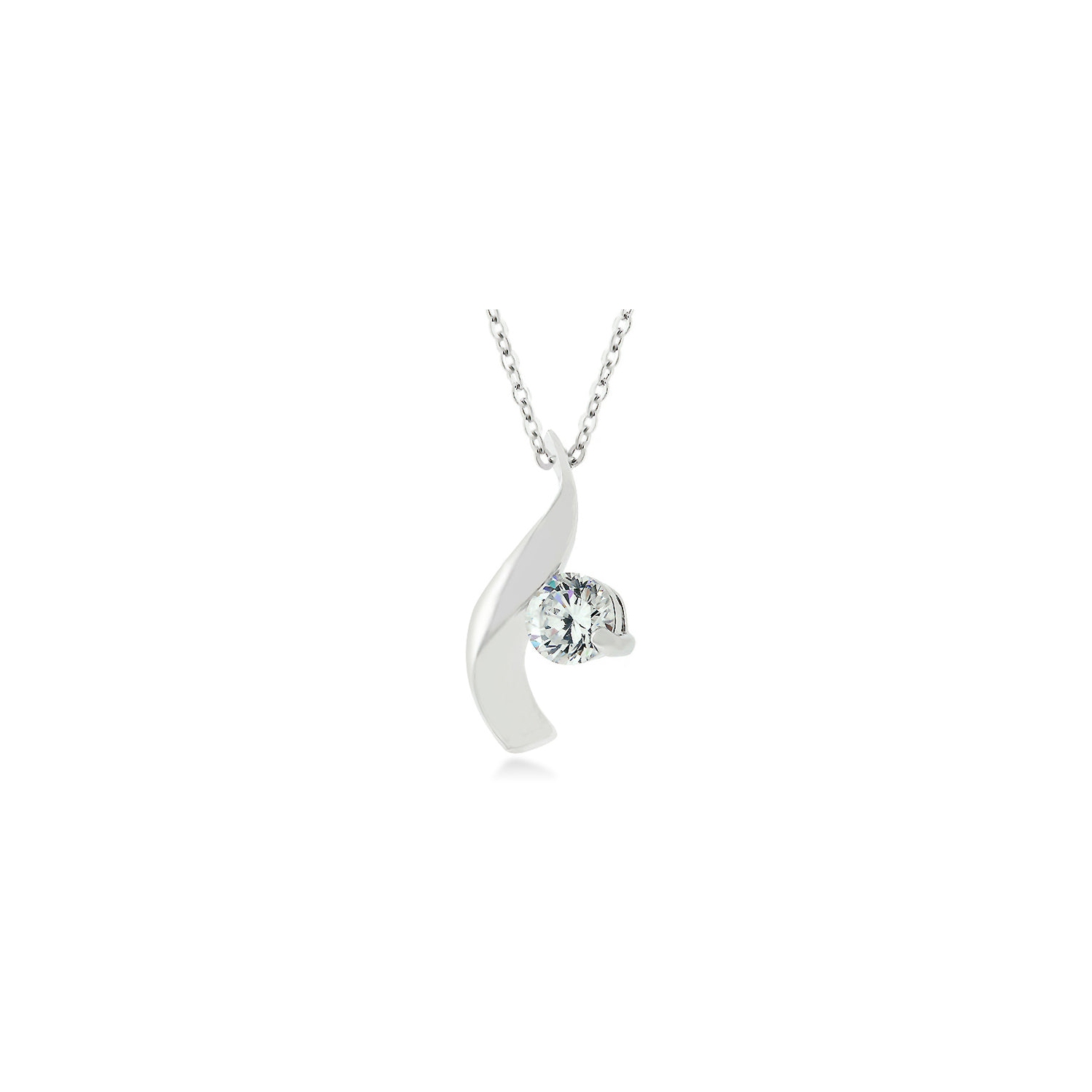 Cubic Zirconia Twist Pendant