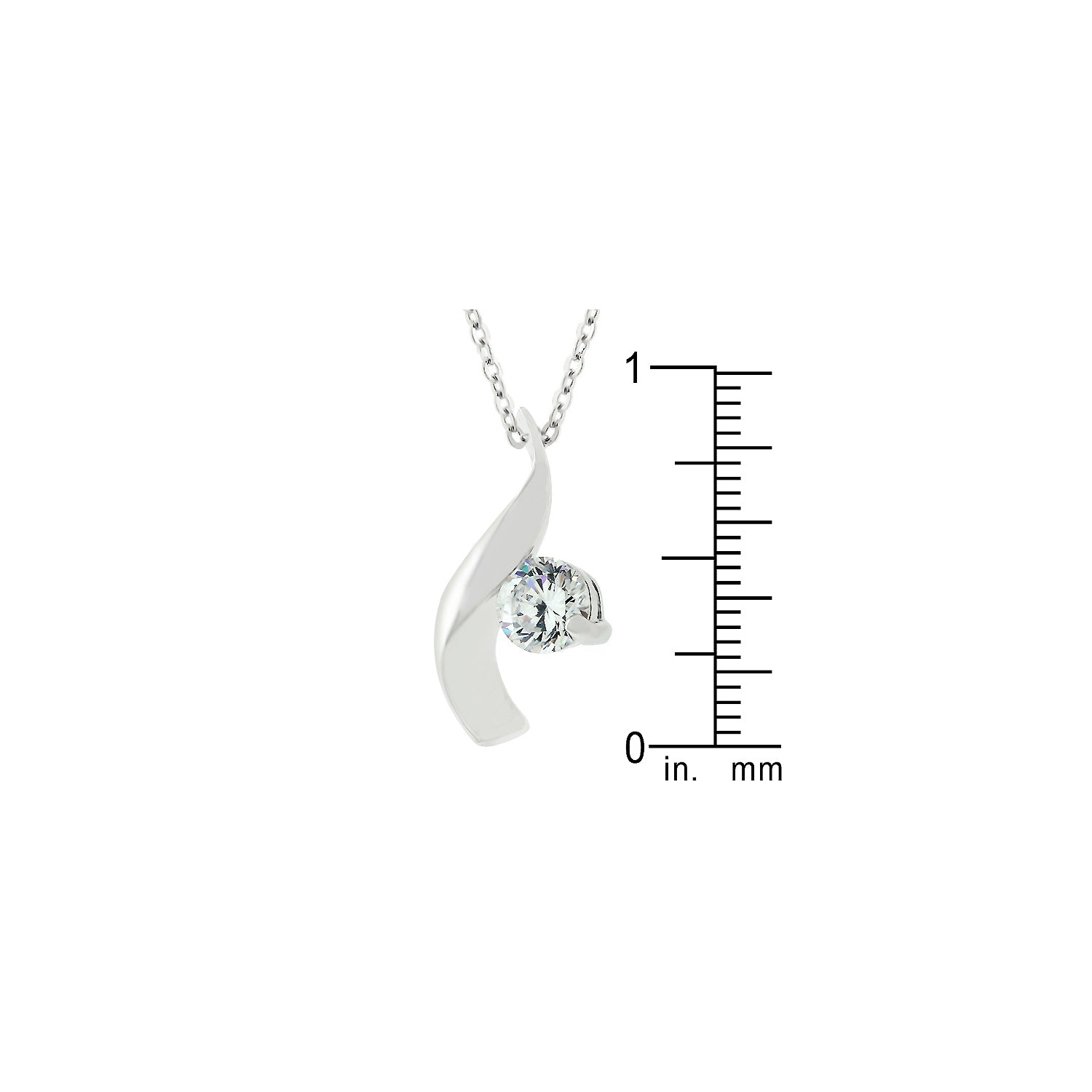 Cubic Zirconia Twist Pendant