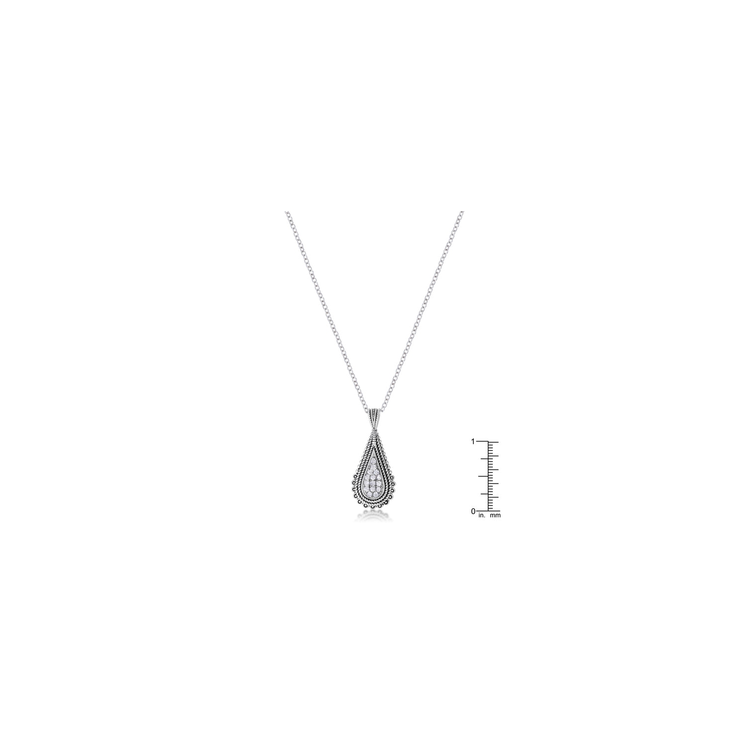.37 Ct Tear Drop Pendant Necklace with CZ