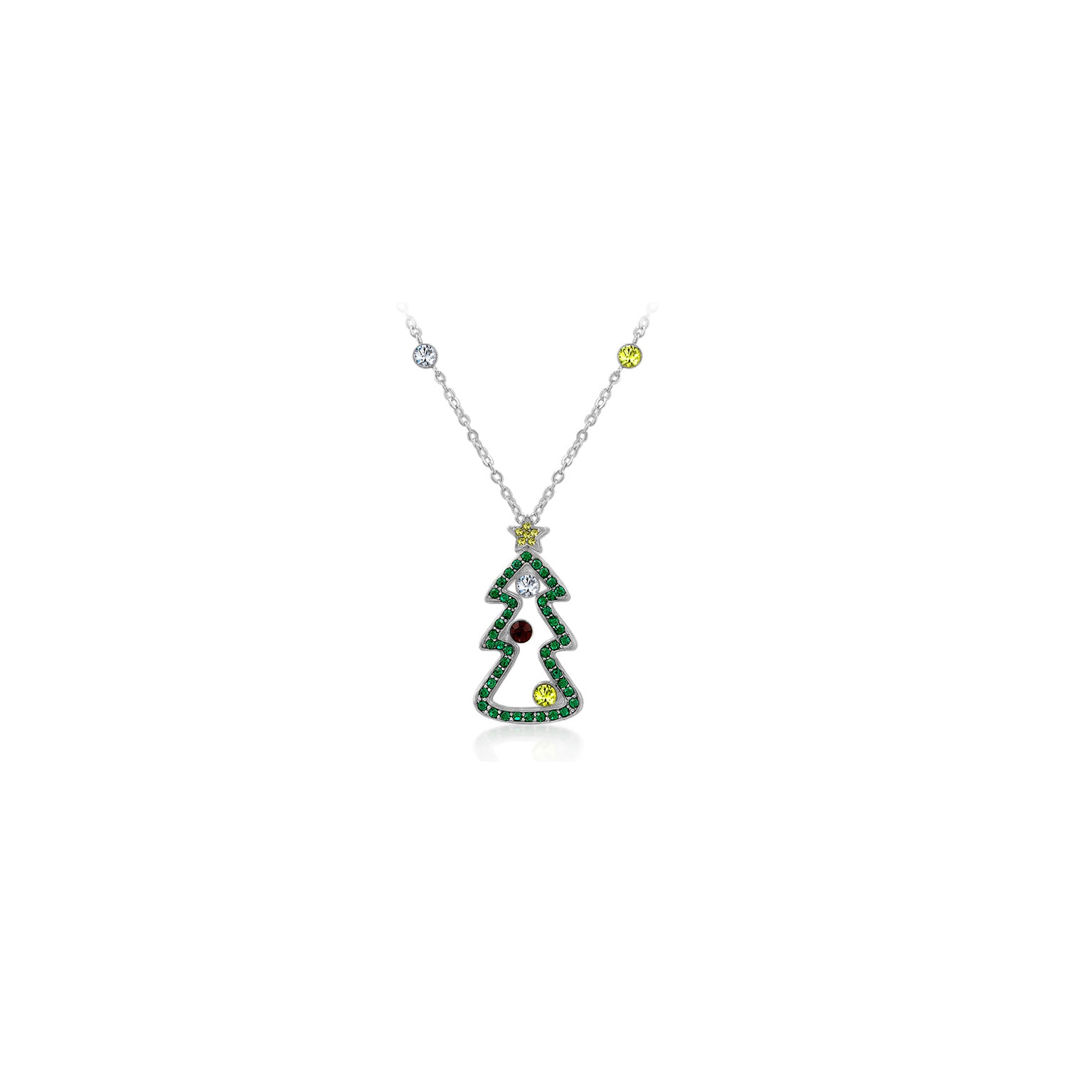Cubic Zirconia Christmas Pendant