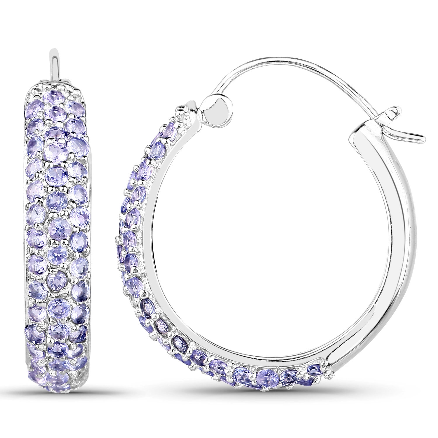 3.06 Carat Genuine Tanzanite .925 Sterling Silver Earrings