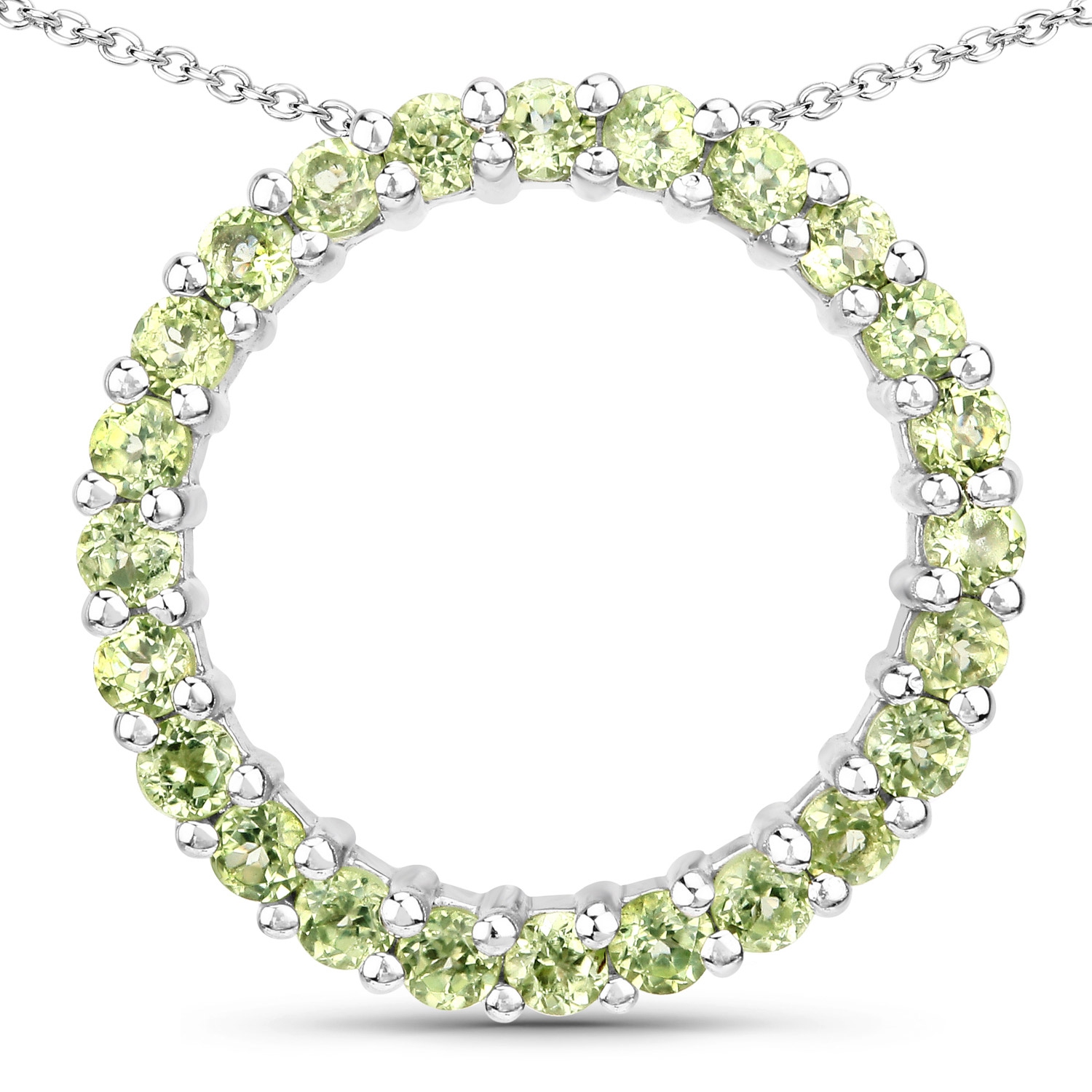 0.84 Carat Genuine Peridot .925 Sterling Silver Pendant