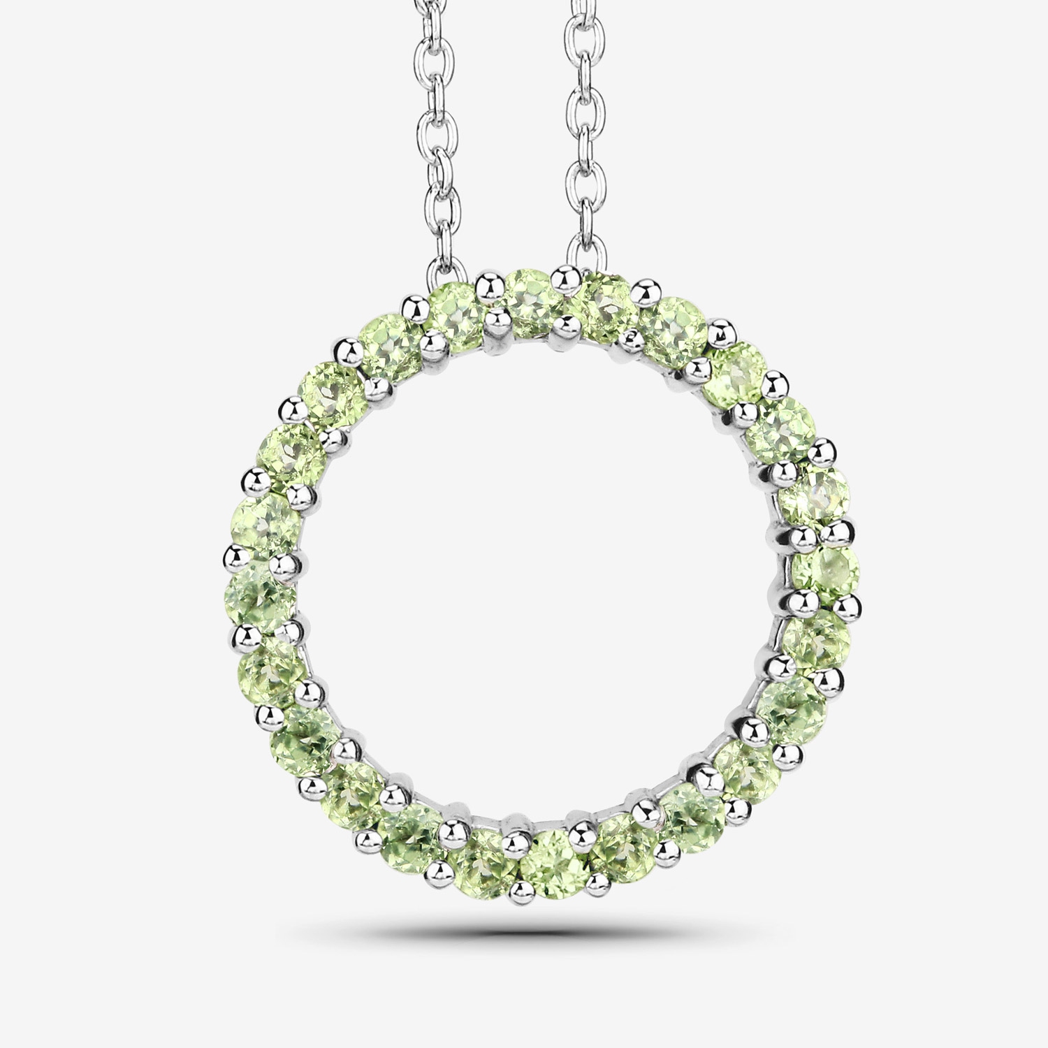 0.84 Carat Genuine Peridot .925 Sterling Silver Pendant