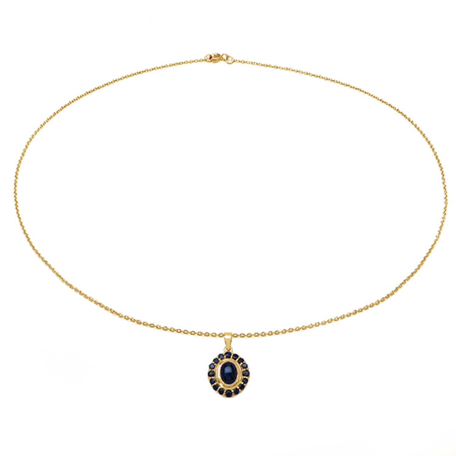 3.02 Carat Genuine Blue Sapphire .925 Sterling Silver Pendant