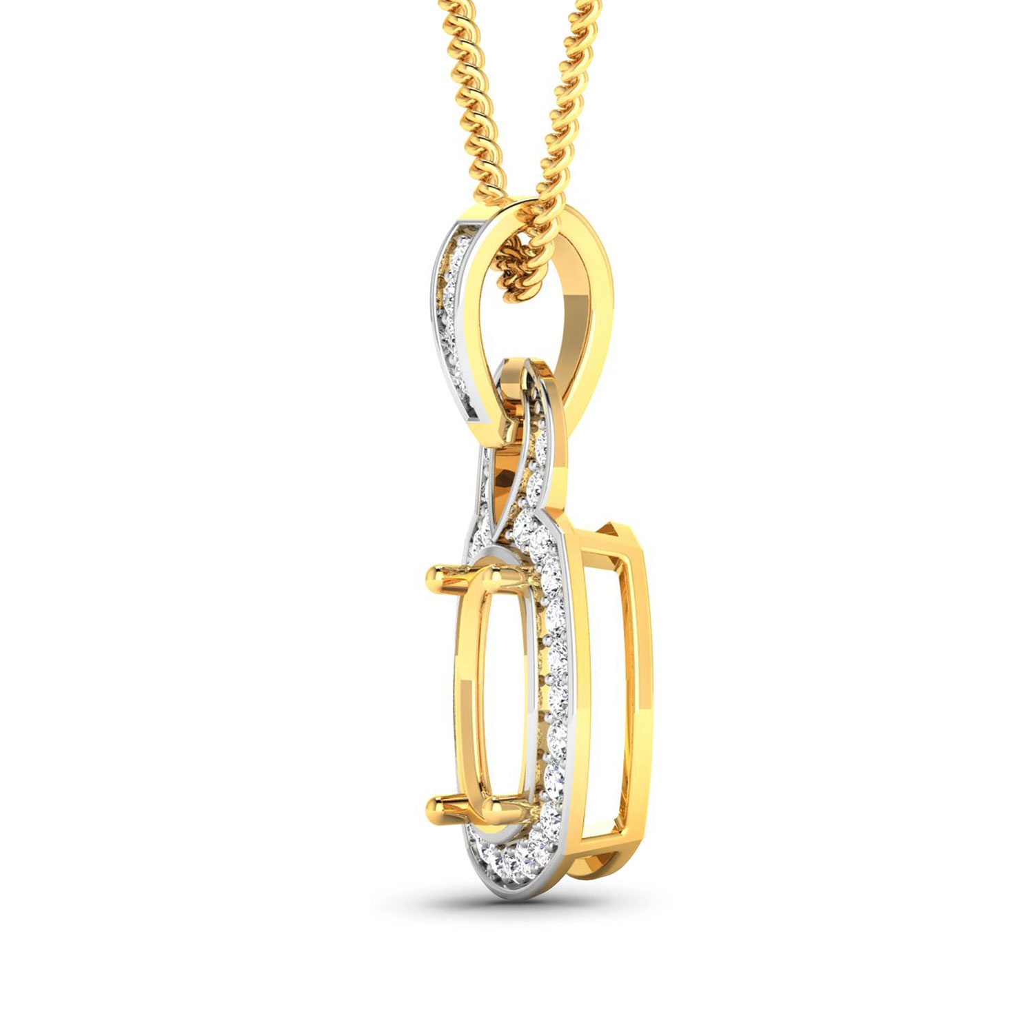 0.25 Carat Genuine White Diamond 14K Yellow Gold Pendant