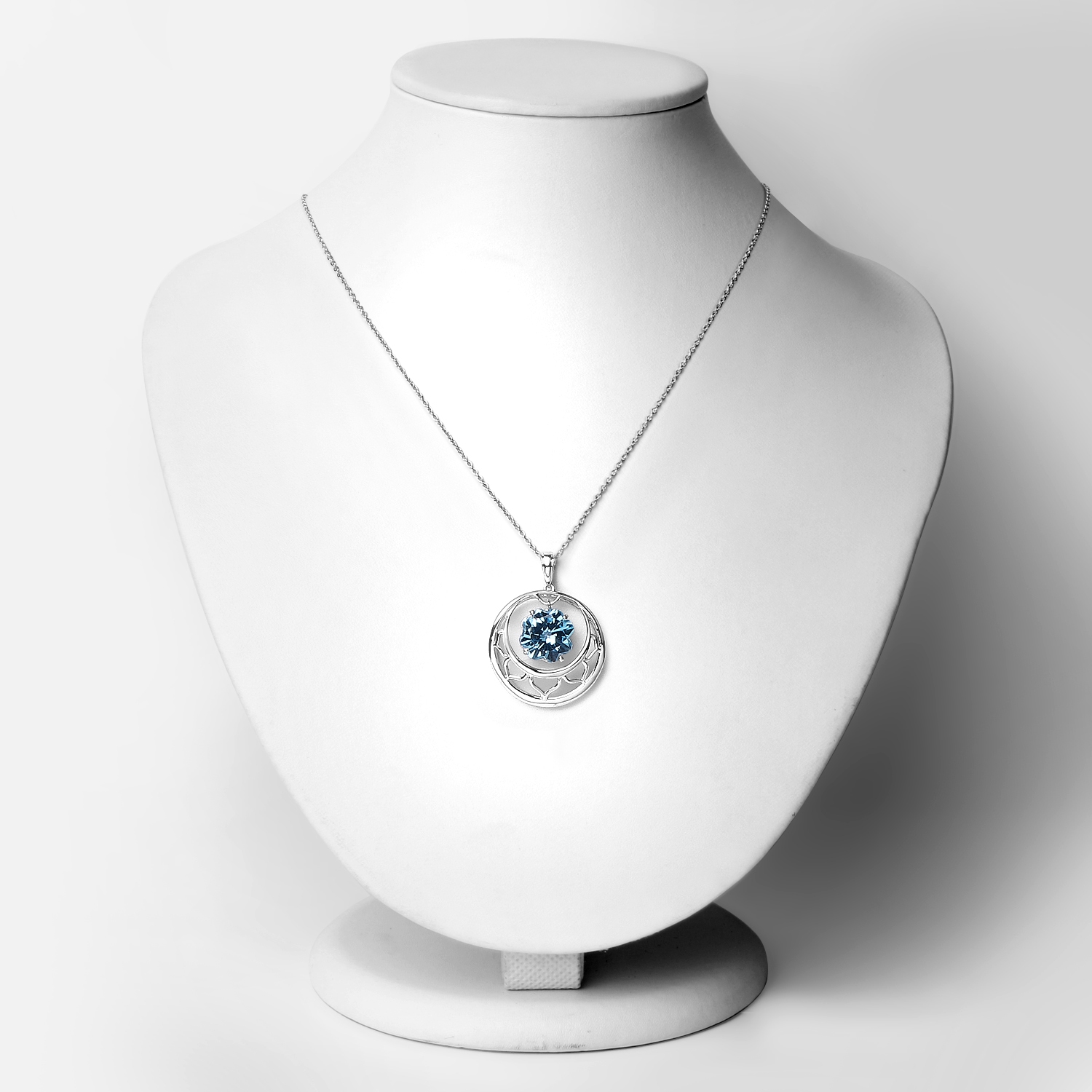 8.75 Carat Genuine Swiss Blue Topaz .925 Sterling Silver Pendant