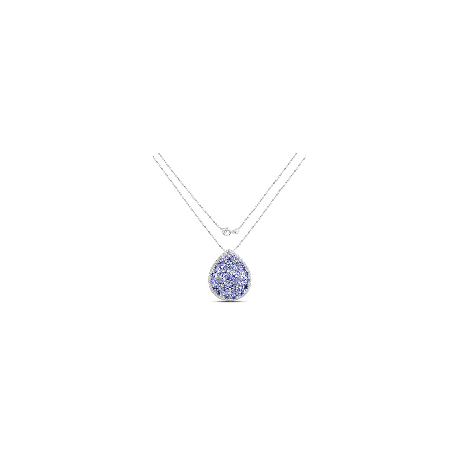 4.16 Carat Genuine Tanzanite .925 Sterling Silver Pendant