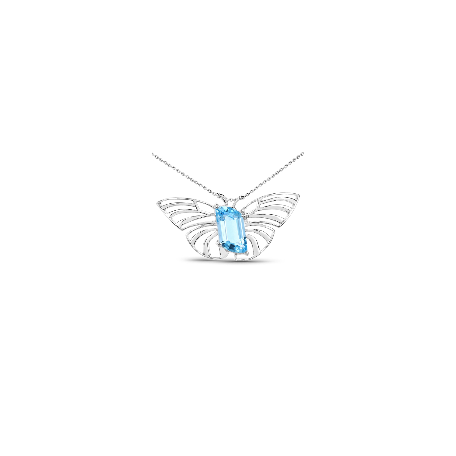 10.62 Carat Genuine Swiss Blue Topaz .925 Sterling Silver Pendant