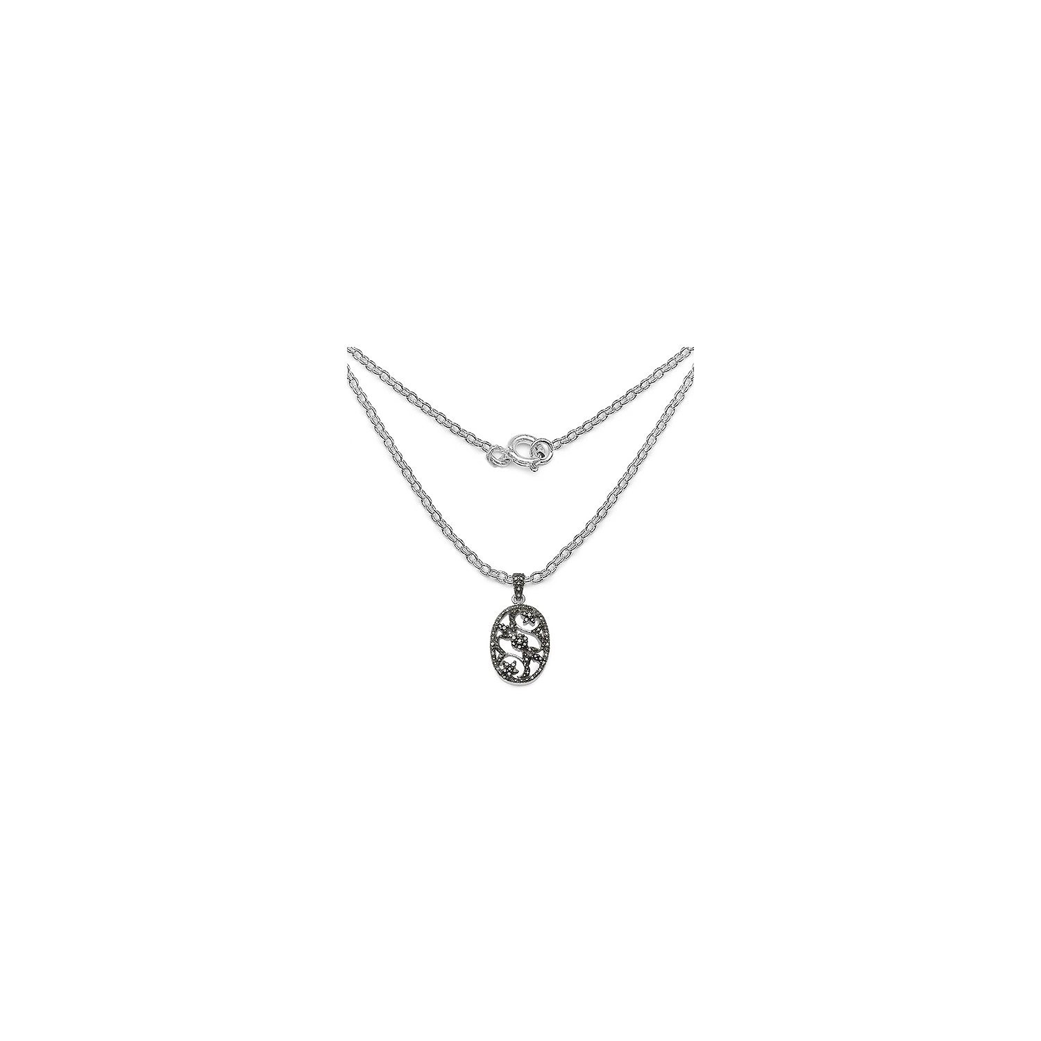 0.28 Carat Genuine Black Diamond .925 Sterling Silver Pandent