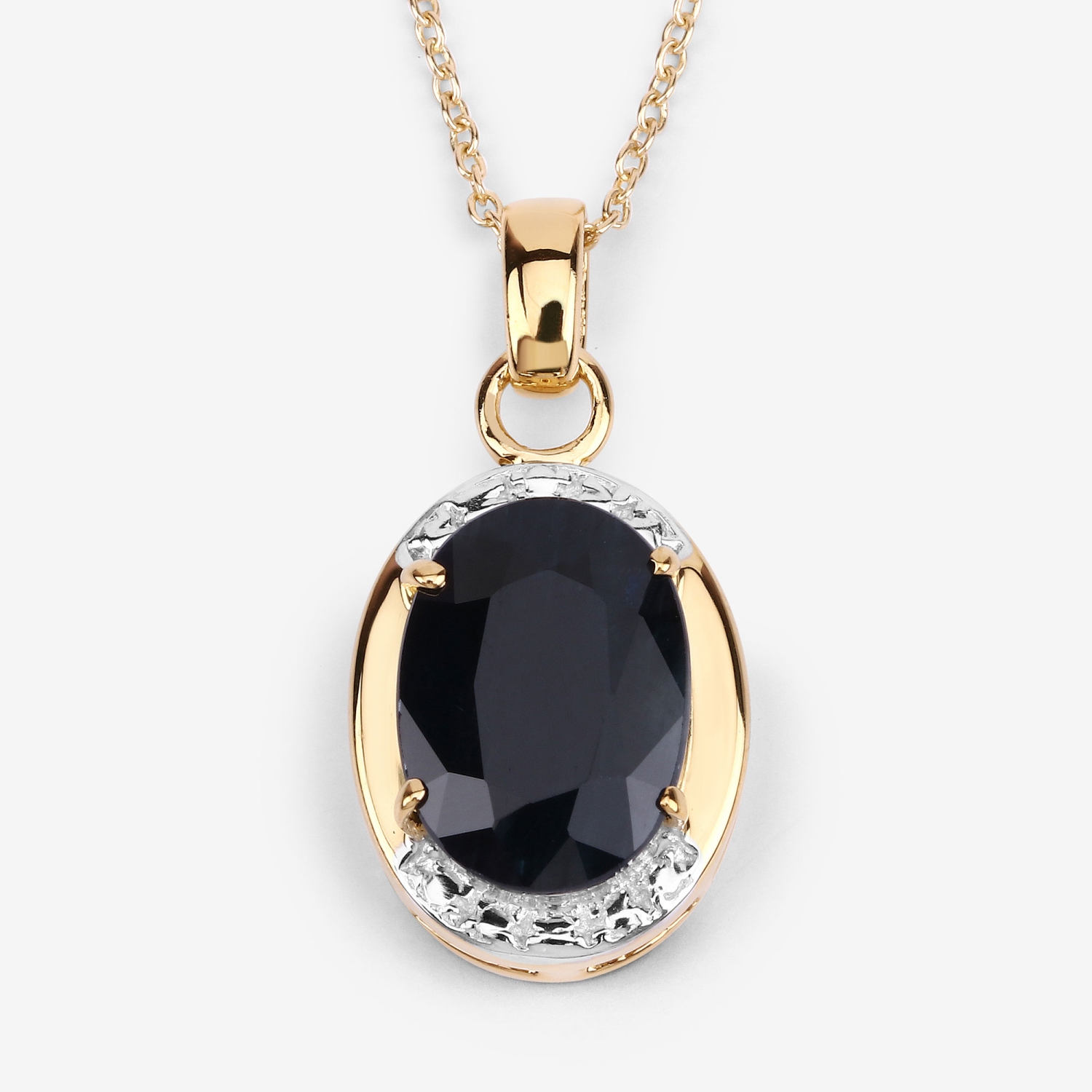7.50 Carat Genuine Black Sapphire .925 Sterling Silver Pendant