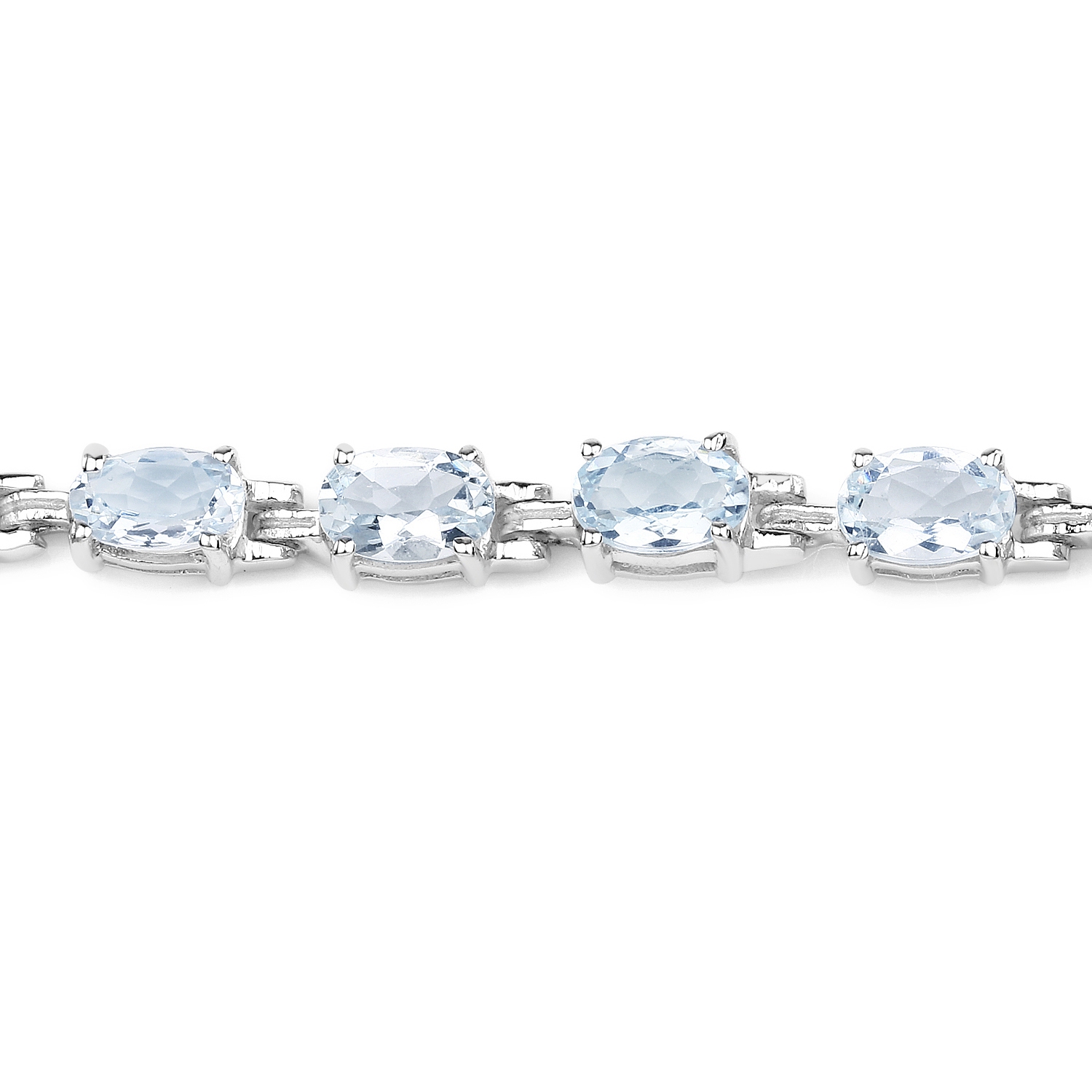 Bracelet en argent sterling de .925 mm avec aigues-marines véritables d'8,80 carat