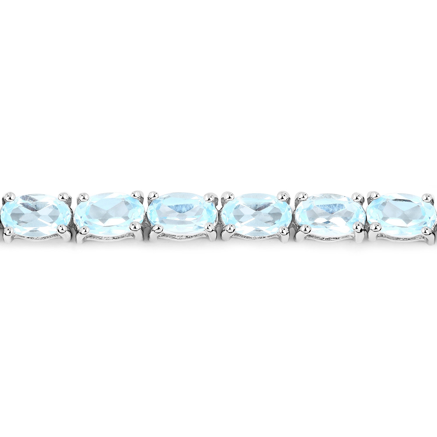 Bracelet en argent sterling de .925&nbsp;mm avec topaze bleue véritable d'9,00&nbsp;carat