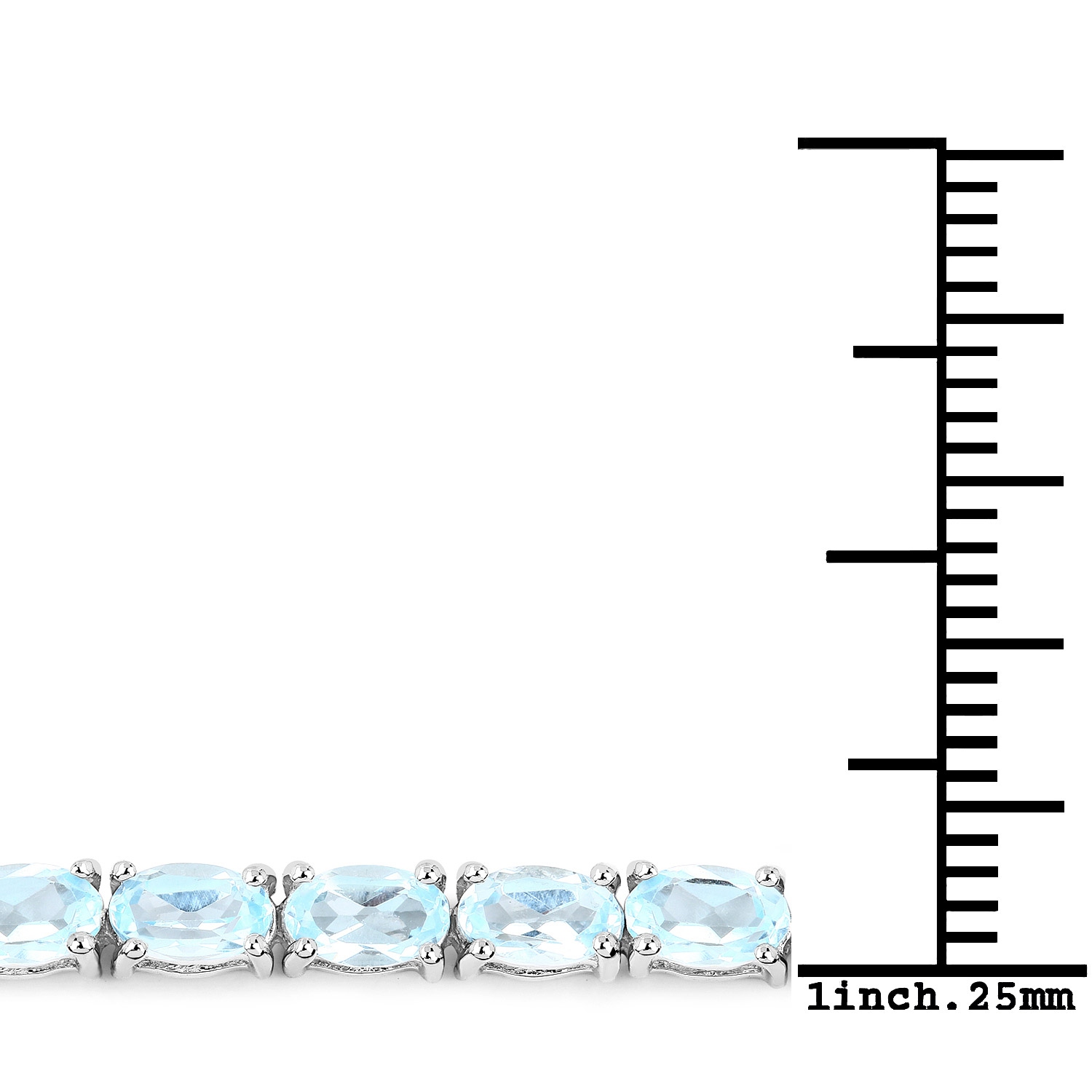 Bracelet en argent sterling de .925&nbsp;mm avec topaze bleue véritable d'9,00&nbsp;carat