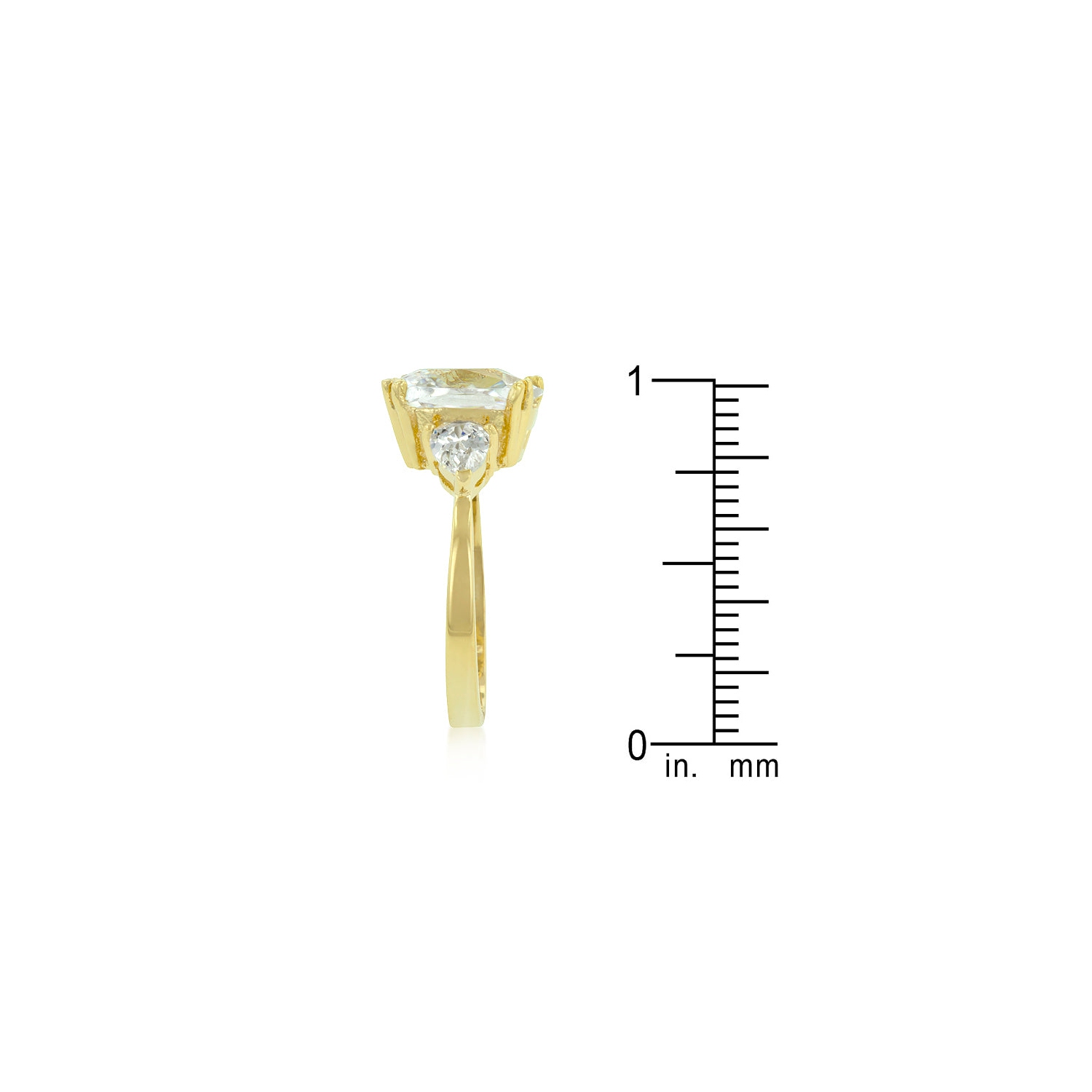 Triplet de fiançailles taille radiante