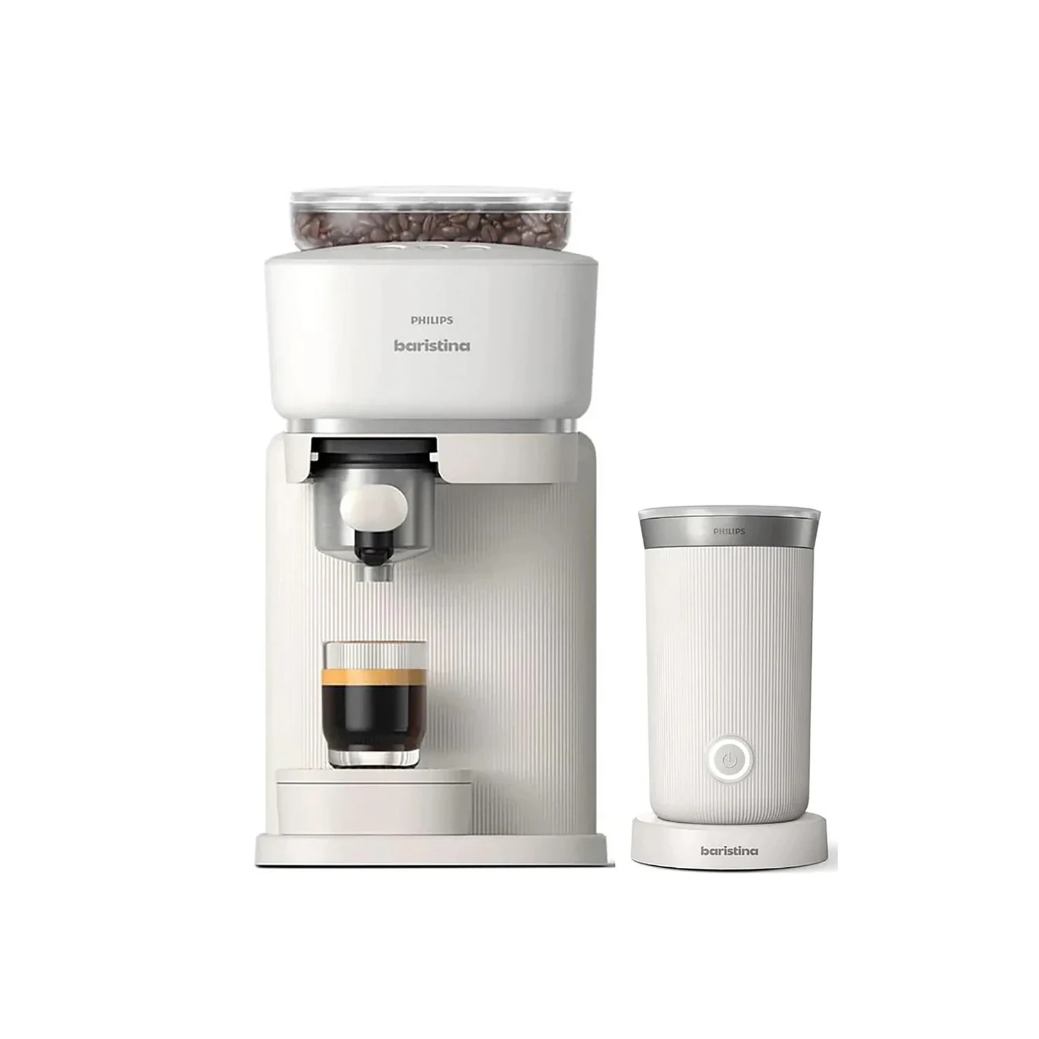 Philips - Baristina Espresso Machine, 16 Bars of Pressure, Milk Frother Included, White