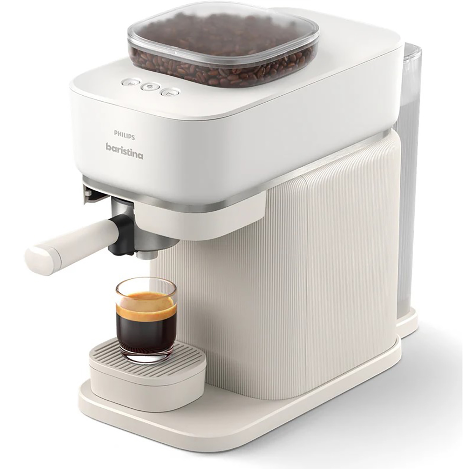 Philips - Baristina Espresso Machine, 16 Bars of Pressure, Milk Frother Included, White