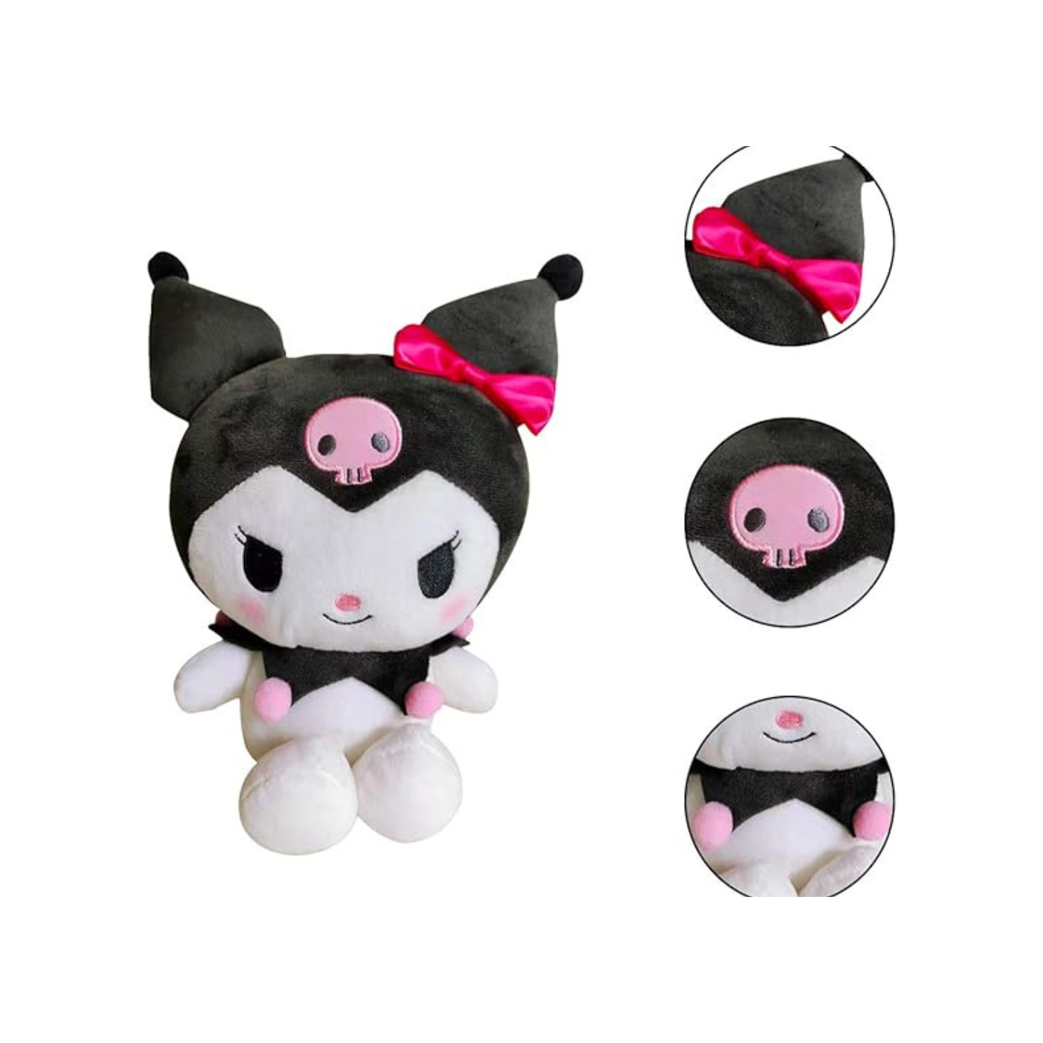 10"/26cm Sanrio Kuromi Plush Doll Lovely Cartoon Kawaii Soft Stuffed Figure Toy 20CM for Children Girls Fans