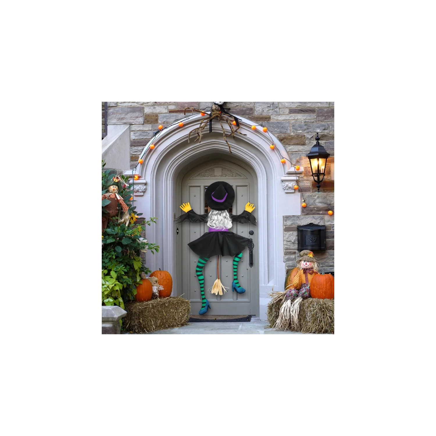 63" Crashing Witch Halloween Decoration - Outdoor Flying Witch for Yard, Porch, Tree, or Garden | Large Hanging Witch Decor for Indoor & Outdoor Use