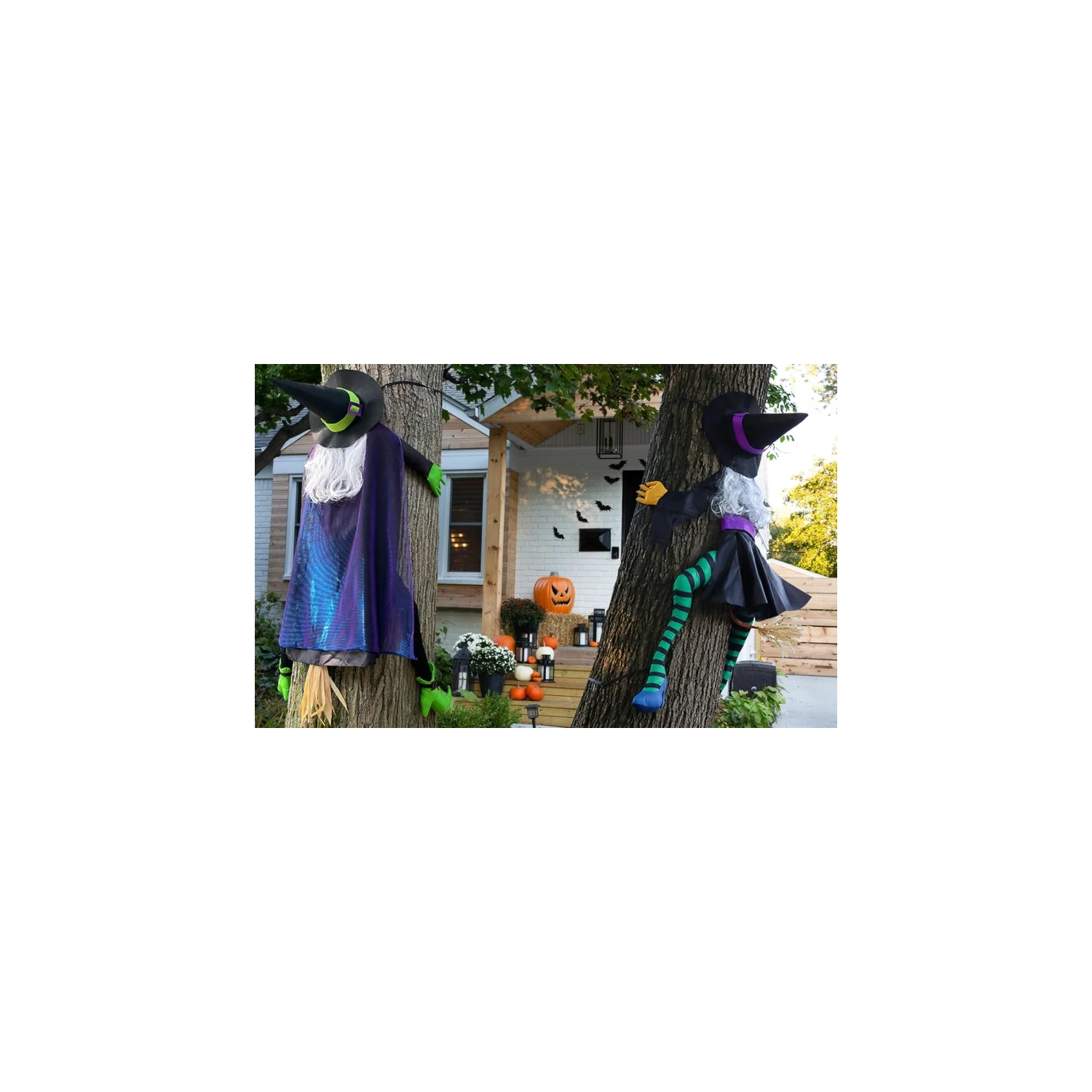 63" Crashing Witch Halloween Decoration - Outdoor Flying Witch for Yard, Porch, Tree, or Garden | Large Hanging Witch Decor for Indoor & Outdoor Use