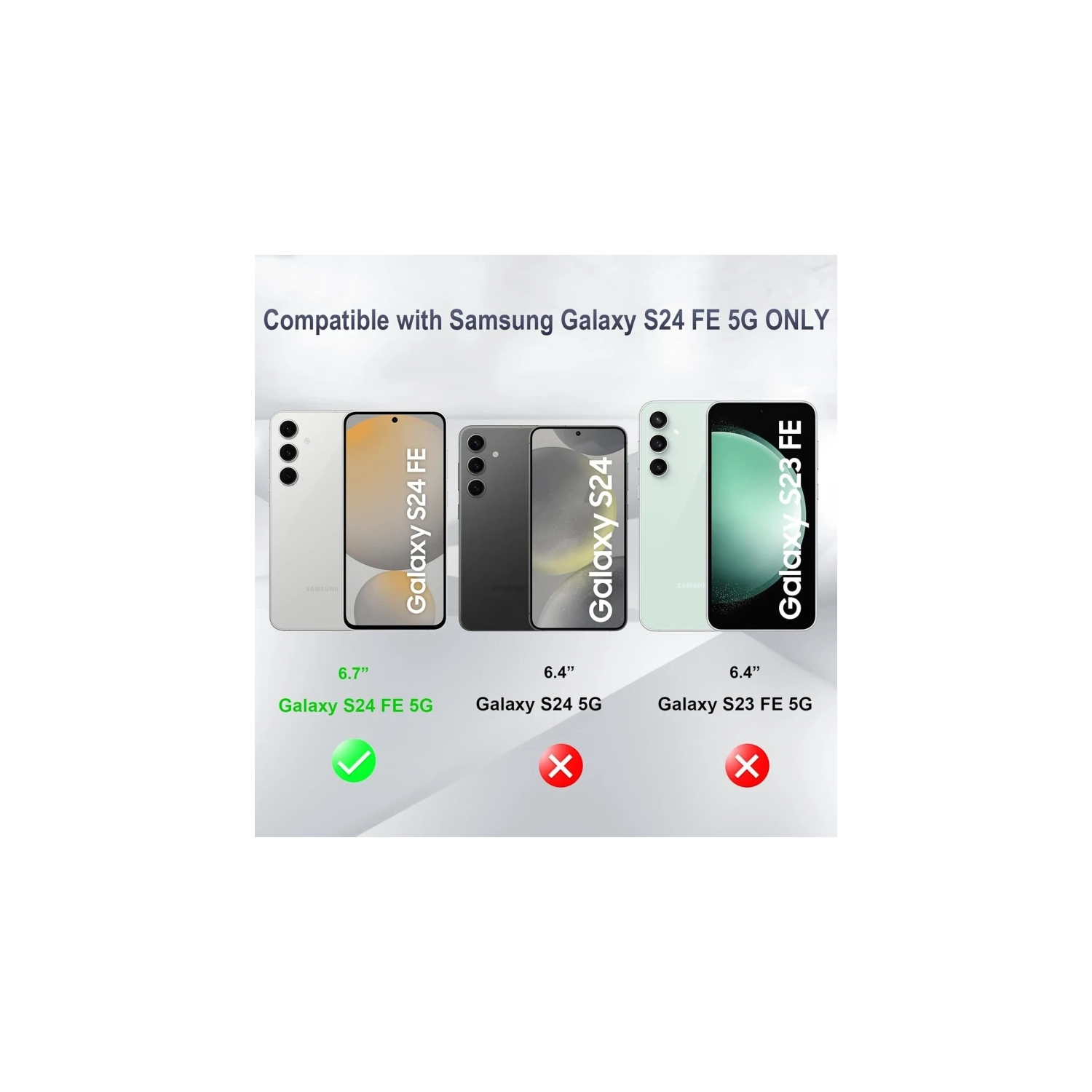 Samsung Galaxy S24 FE 5G Screen Protector 6.7" - 3-Pack Tempered Glass + 2 Camera Lens Protectors, 9H Hardness, No Bubbles, 99.99% HD Clarity