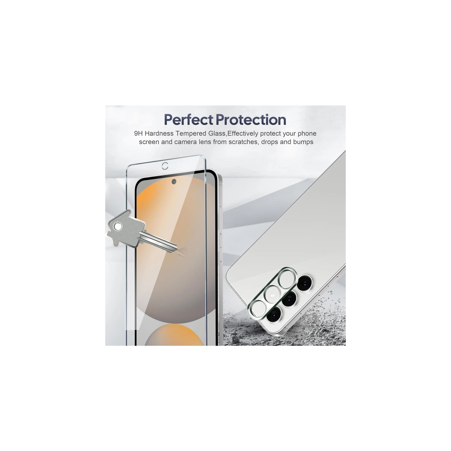 Samsung Galaxy S24 FE 5G Screen Protector 6.7" - 3-Pack Tempered Glass + 2 Camera Lens Protectors, 9H Hardness, No Bubbles, 99.99% HD Clarity