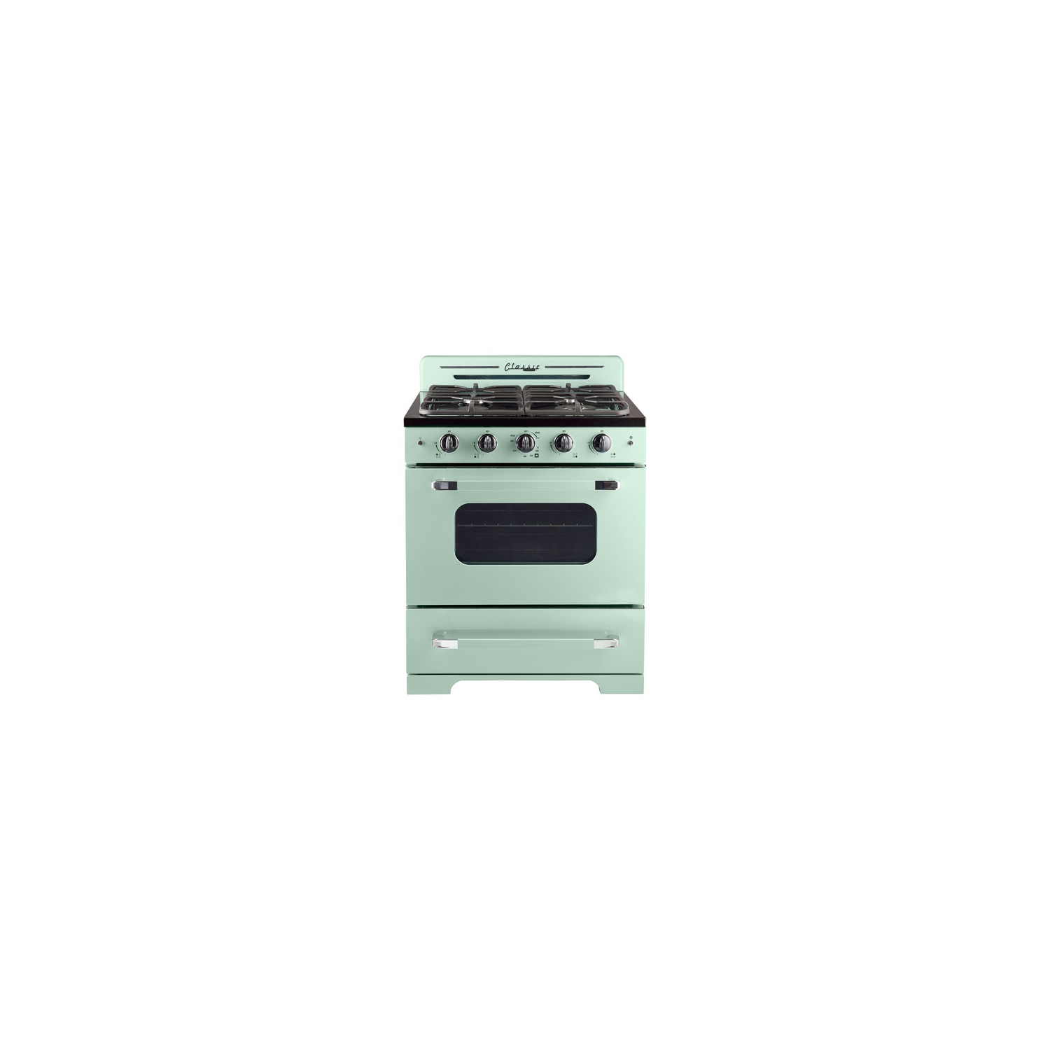 Unique Classic Retro 30" 3.9 Cu. Ft. Fan Convection Freestanding Gas Range - Summer Mint Green