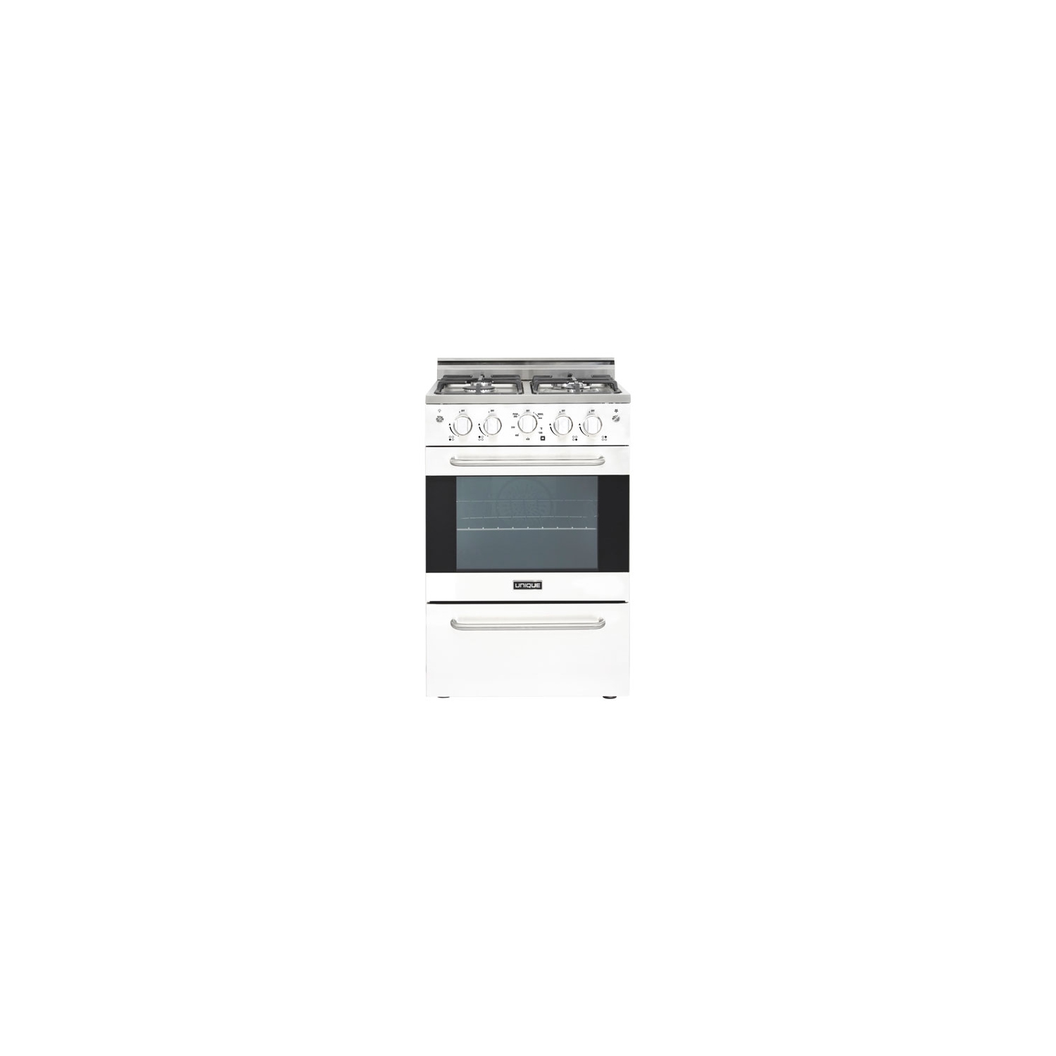 Unique Prestige 24" 2.3 Cu. Ft. Electric Spark Ignition Freestanding Gas Range - White
