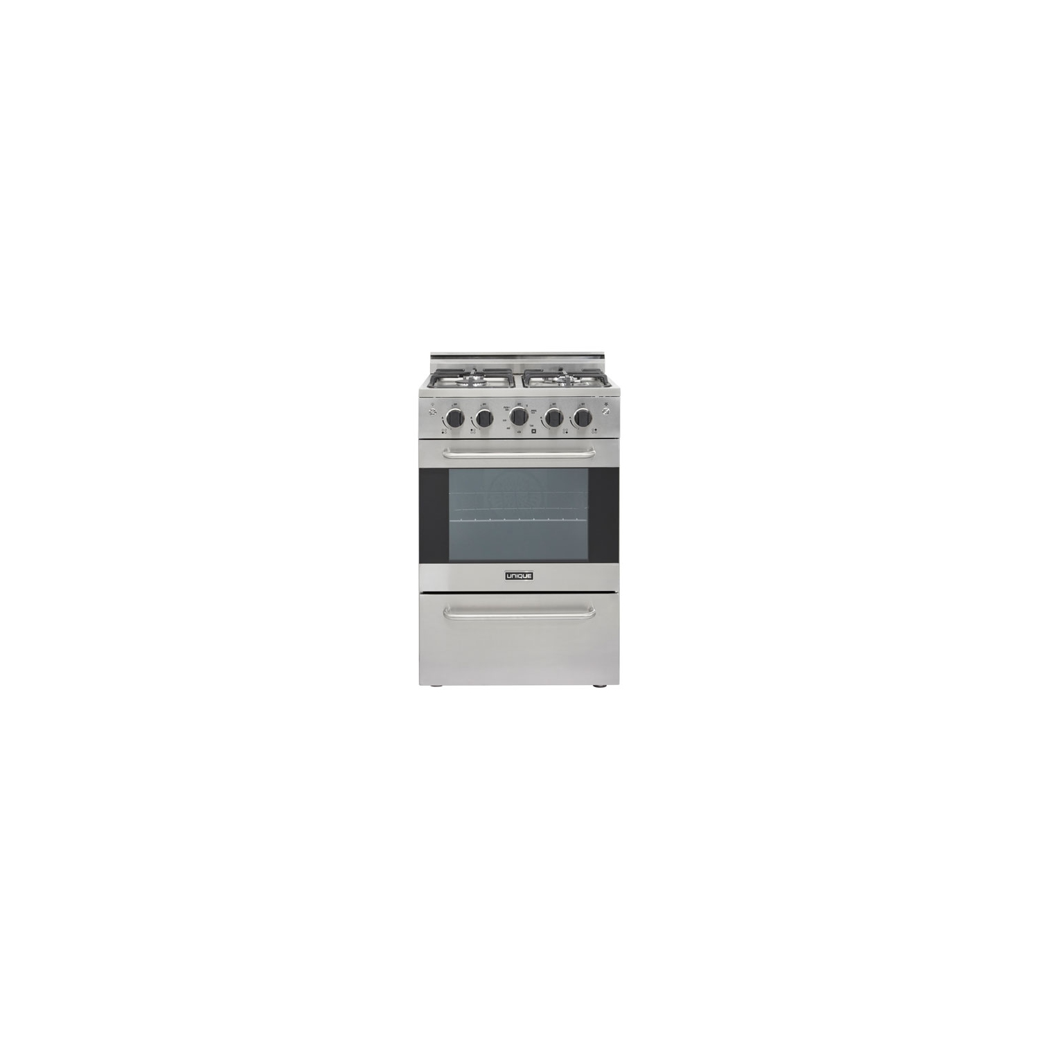 Unique Prestige 24" 2.3 Cu. Ft. Fan Convection Freestanding Gas Range - Stainless Steel