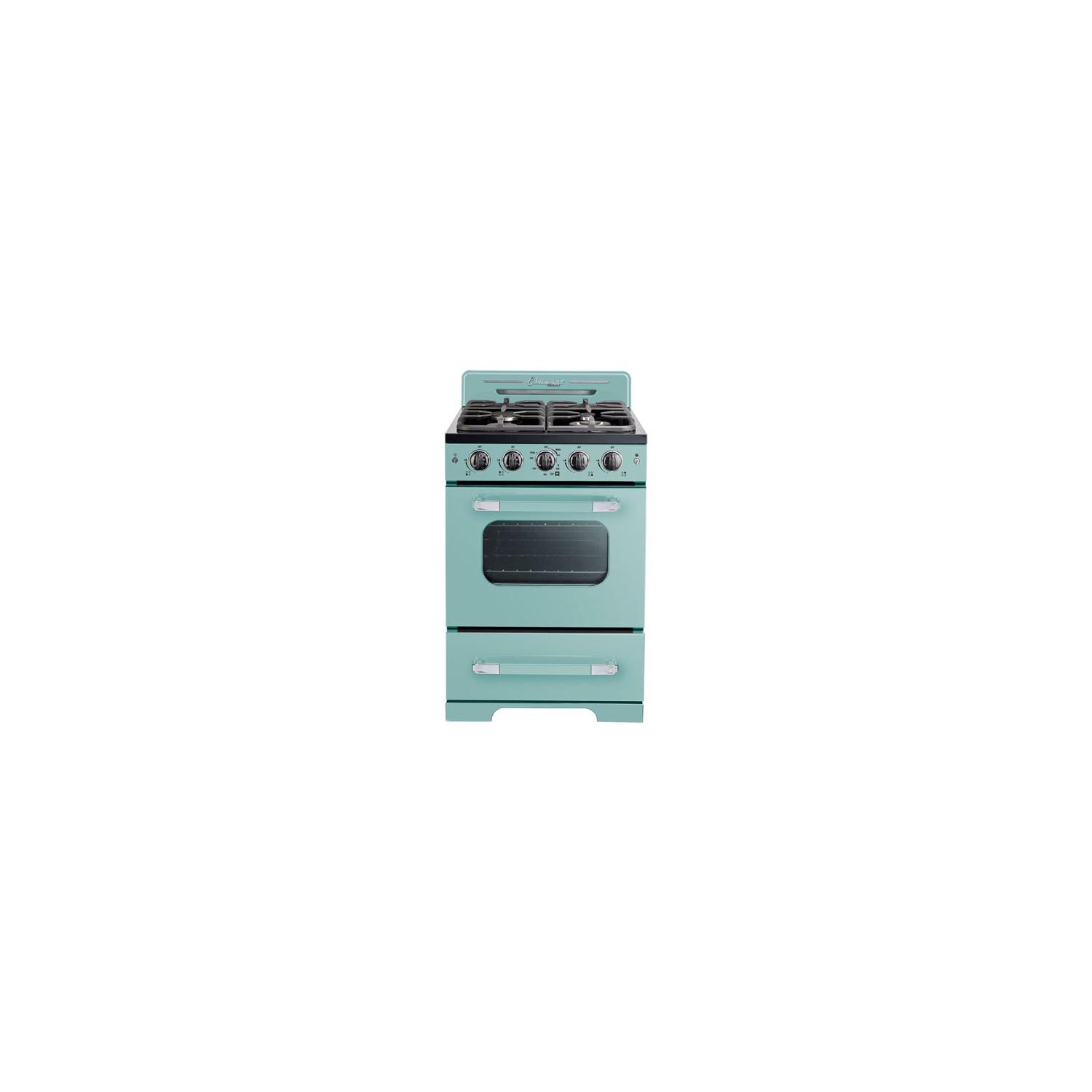 Unique Classic Retro 24" 2.9 Cu. Ft. Fan Convection Freestanding Gas Range - Ocean Turquoise