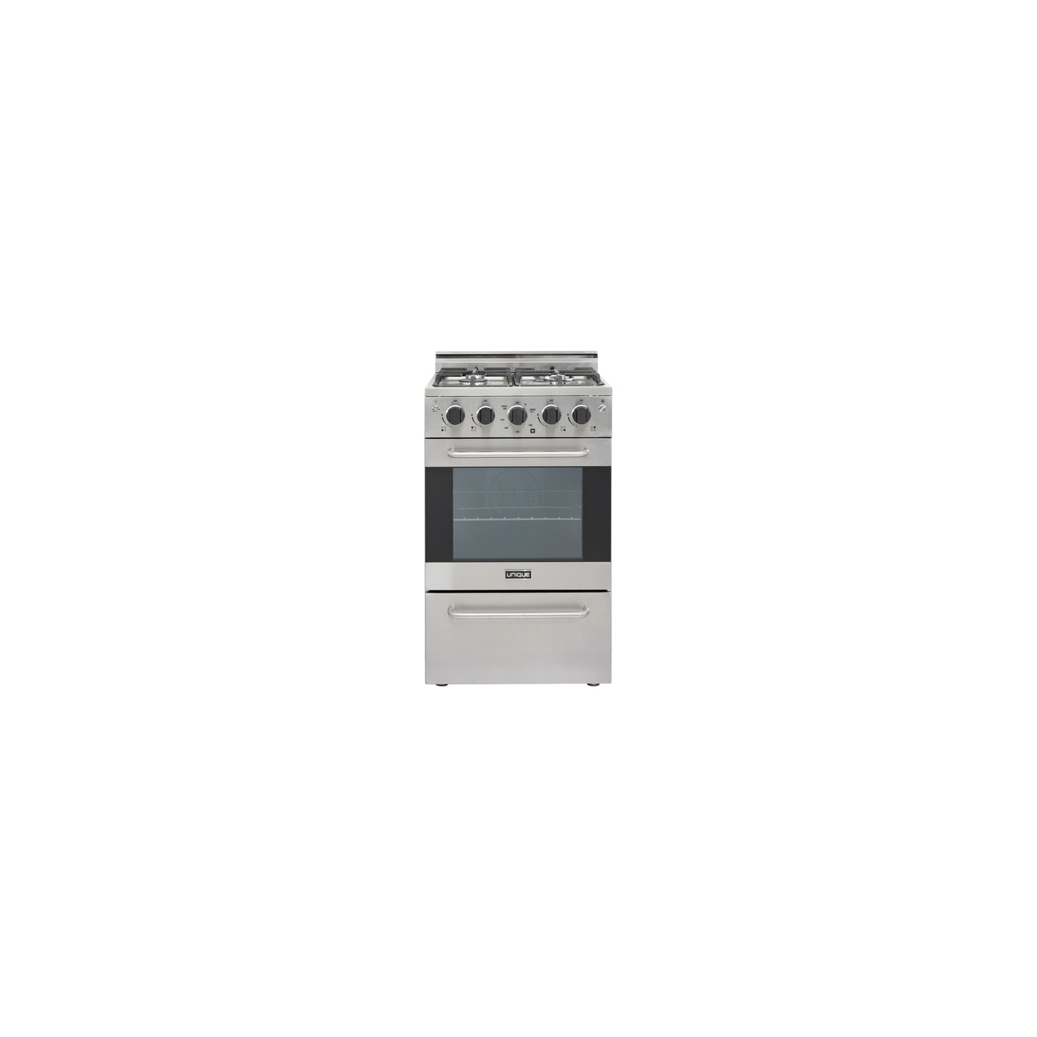 Unique Prestige 20" 1.6 Cu. Ft. Electric Spark Ignition Freestanding Gas Range - Stainless