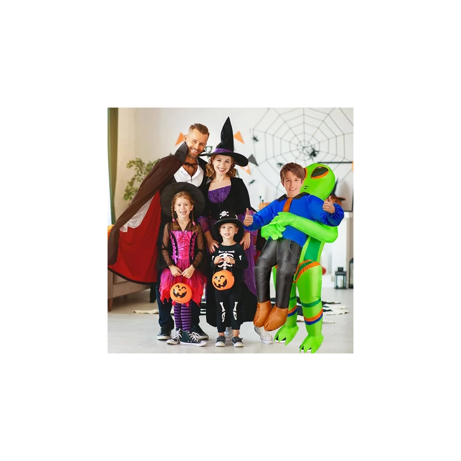 Costume d'extraterrestre gonflable - costume d'extraterrestre Blow Up pour Halloween - pour adultes de 5,3 pi à 6,2 pi