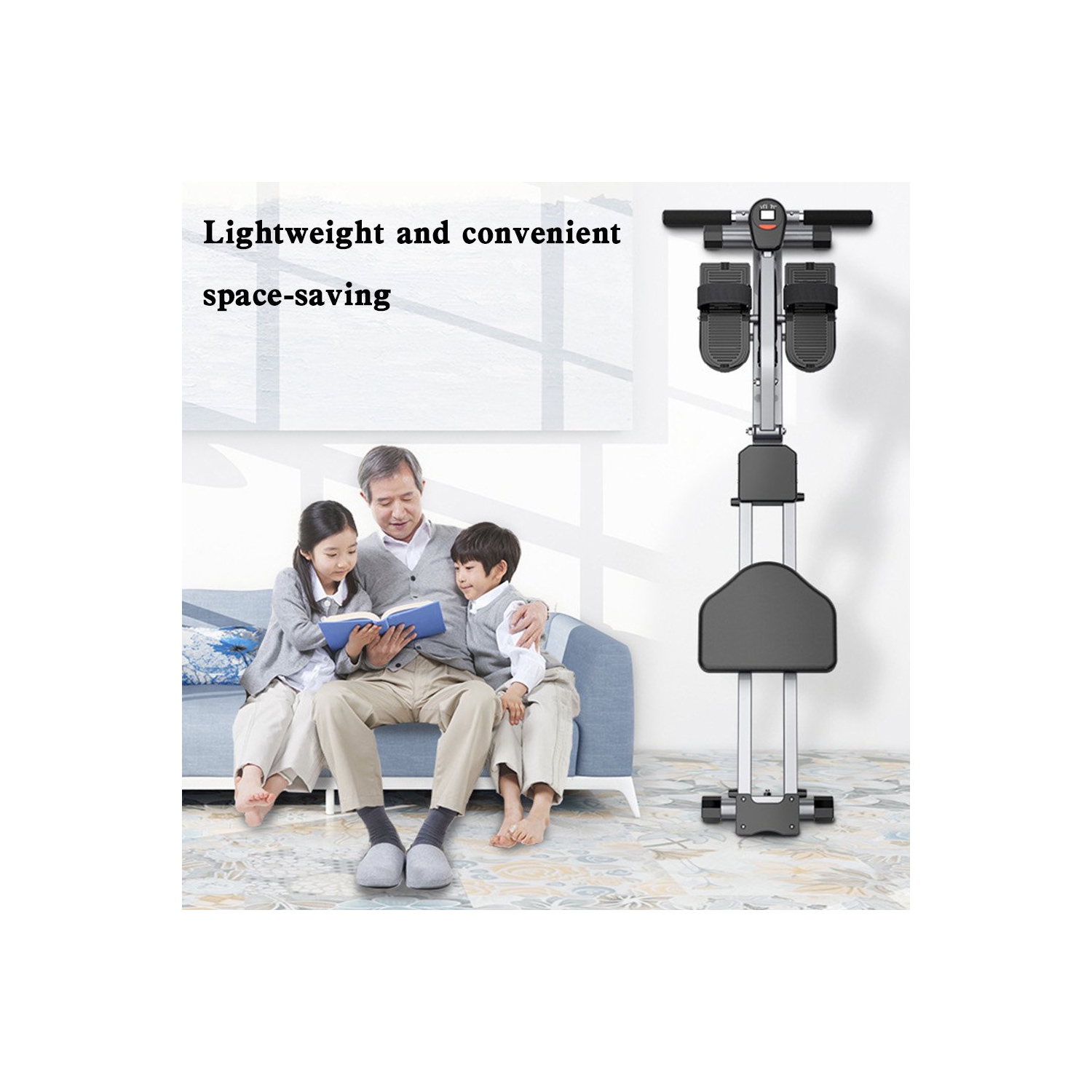 TOPTENG Folding Mute Single Bar Rowing Machine Rower Exercise for Home Cardio Workouts