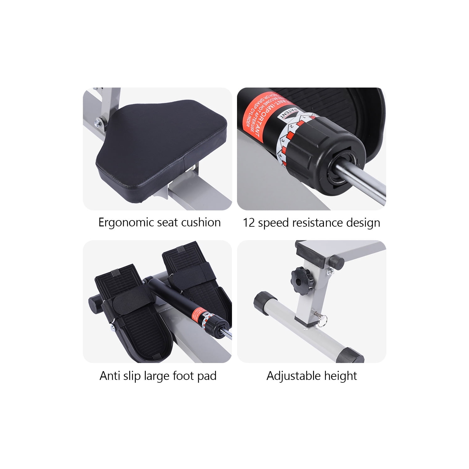 TOPTENG Folding Mute Single Bar Rowing Machine Rower Exercise for Home Cardio Workouts