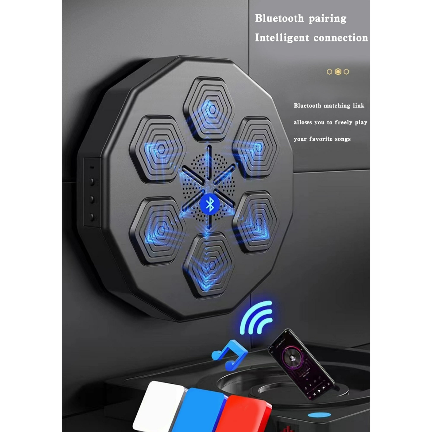 TOPTENG Smart Electronic Music Boxing Machine, Wall Mounted Boxing Machine Training Punching, Smart Boxing Target Workout Machine for Home,Indoor and