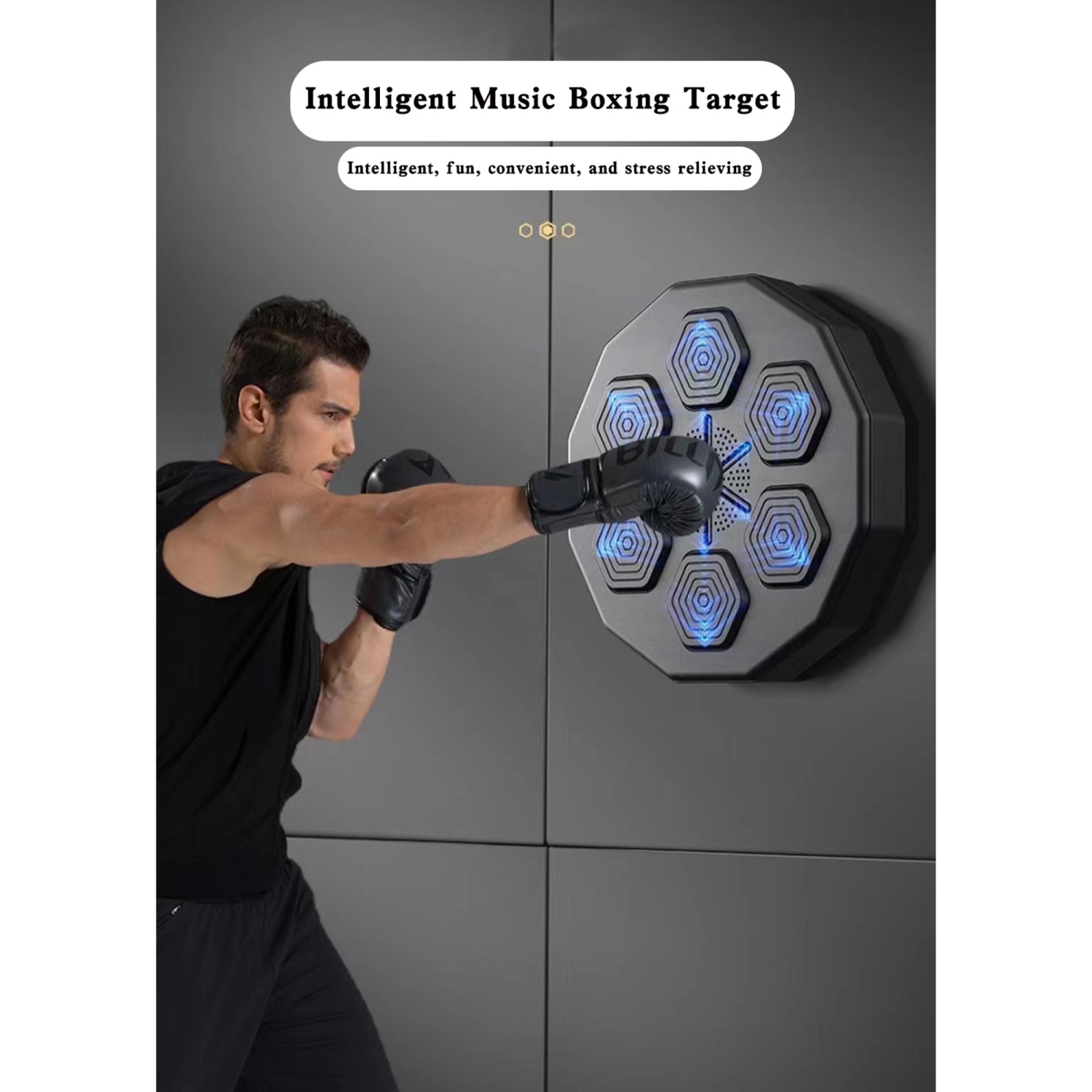 TOPTENG Smart Electronic Music Boxing Machine, Wall Mounted Boxing Machine Training Punching, Smart Boxing Target Workout Machine for Home,Indoor and