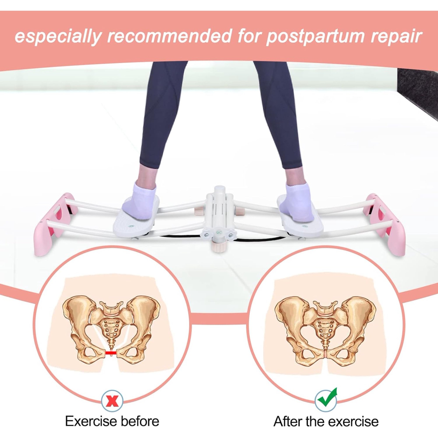 TOPTENG Leg Exercise Equipment Pelvic Muscle Hip Trainer Inner Thigh Exerciser for Women 2in1 Ski Exercise Machine Strength Training Leg Machine Home