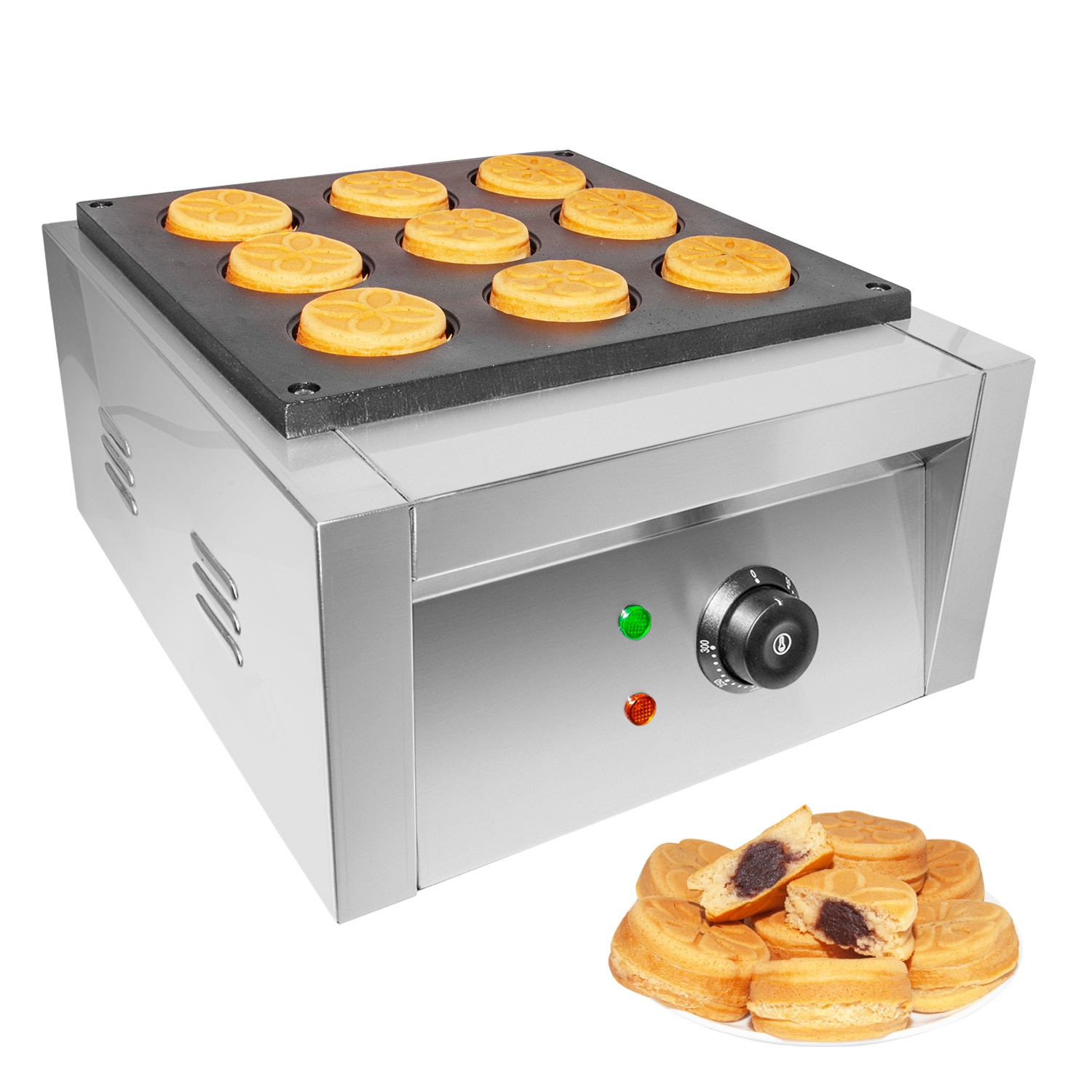 Machine à gâteau aux haricots rouges GR-RB9 | Gril électrique Obanyaki | 9 pièces | Chauffe-gâteau aux haricots rouges | 110&nbsp;V